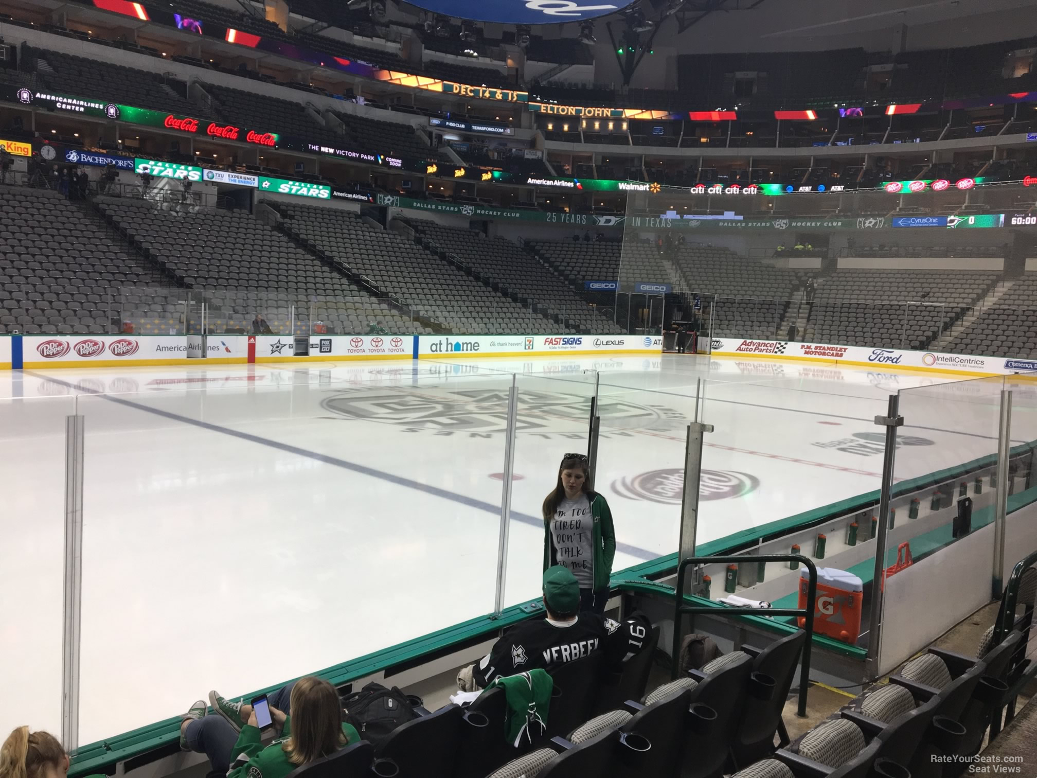 section 120, row e seat view  for hockey - american airlines center