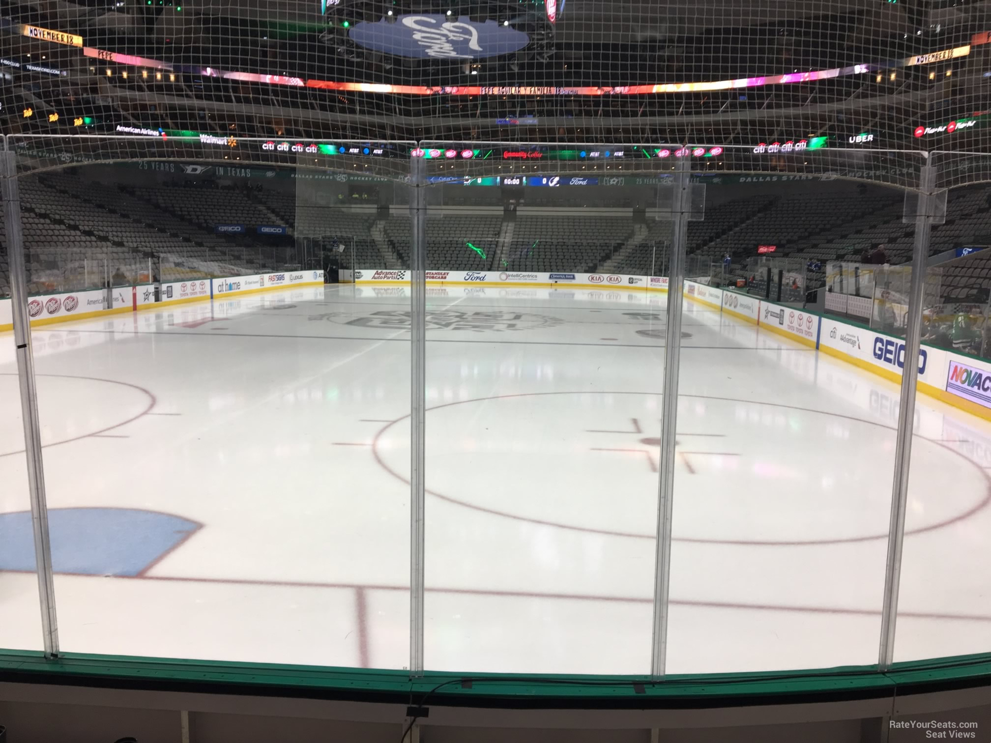 section 124, row e seat view  for hockey - american airlines center