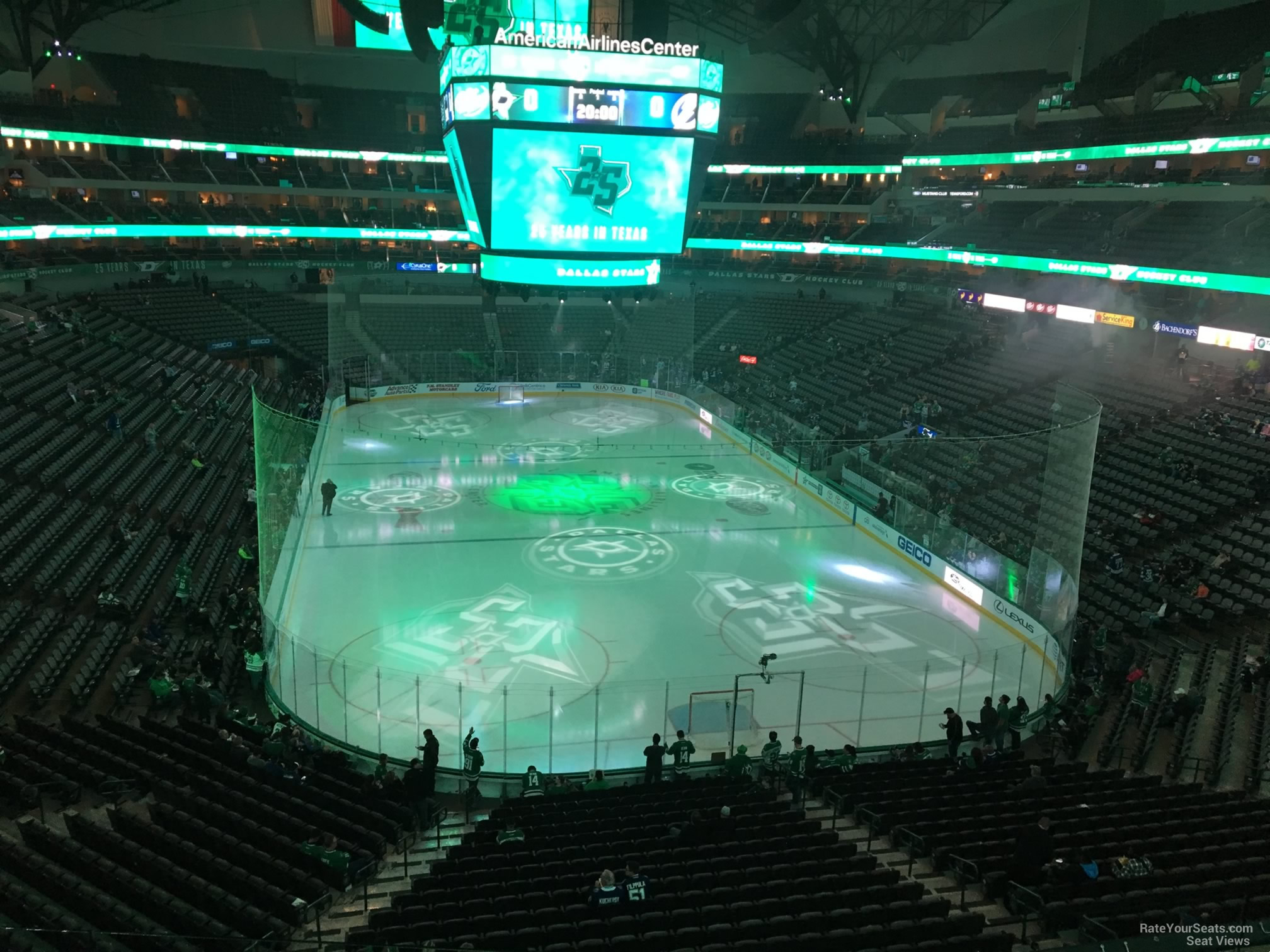section 202, row d seat view  for hockey - american airlines center