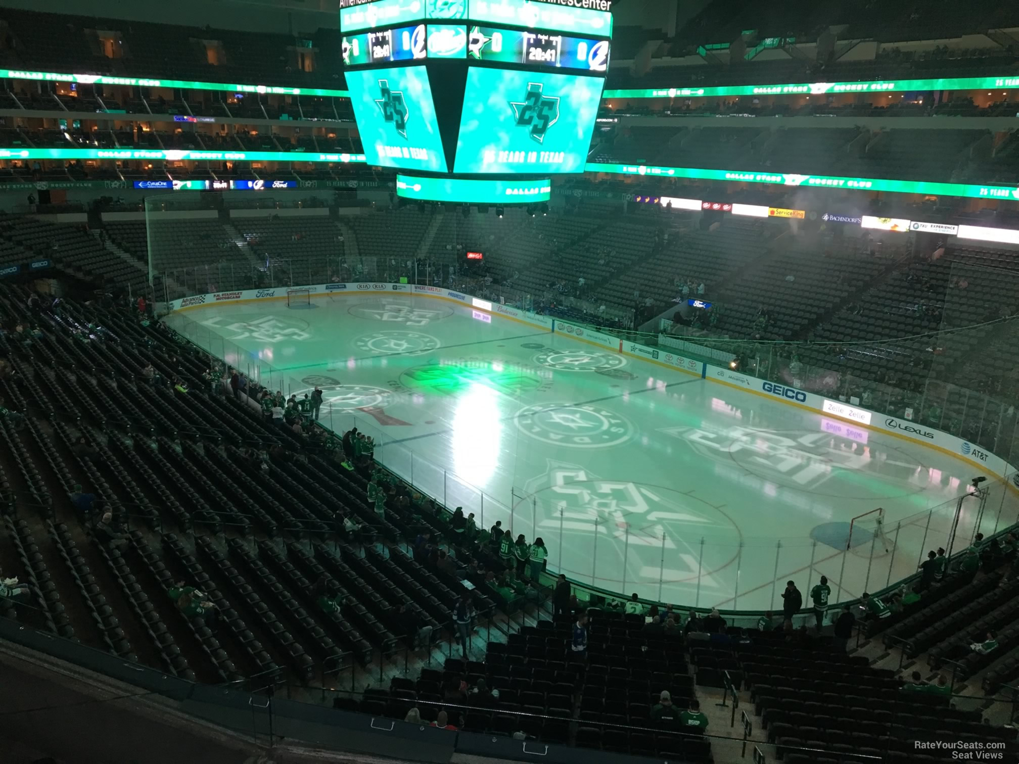 section 204, row d seat view  for hockey - american airlines center