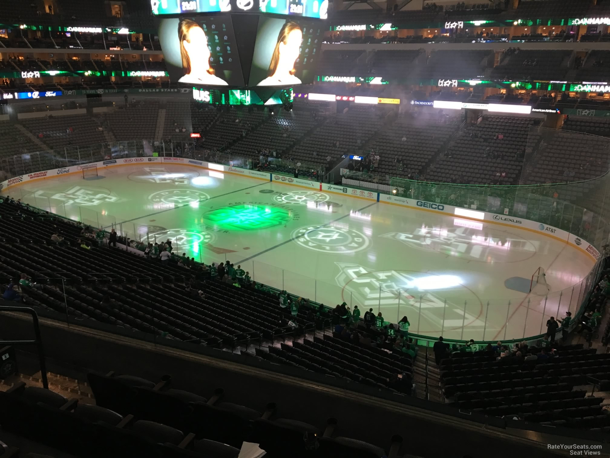 section 206, row e seat view  for hockey - american airlines center