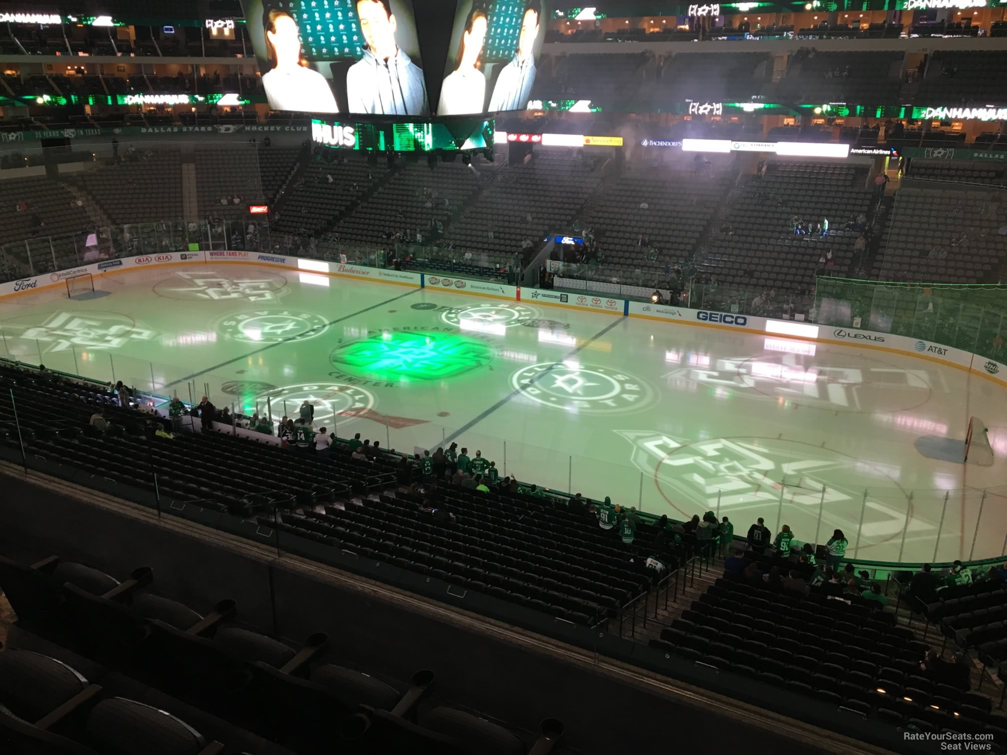 section 207, row e seat view  for hockey - american airlines center