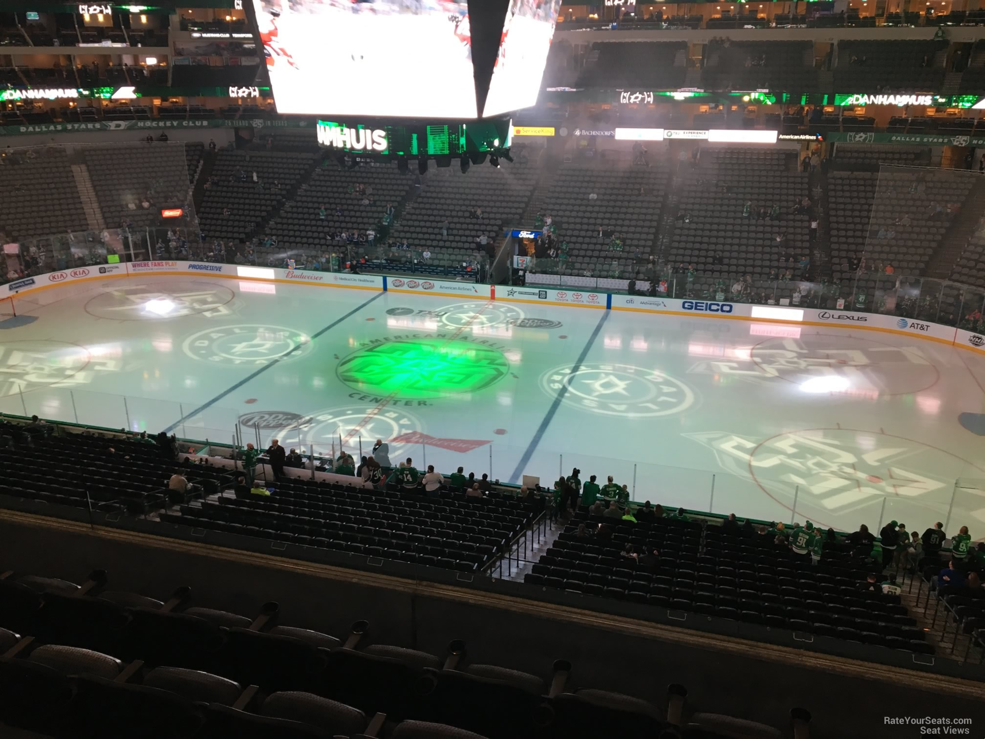section 208, row e seat view  for hockey - american airlines center