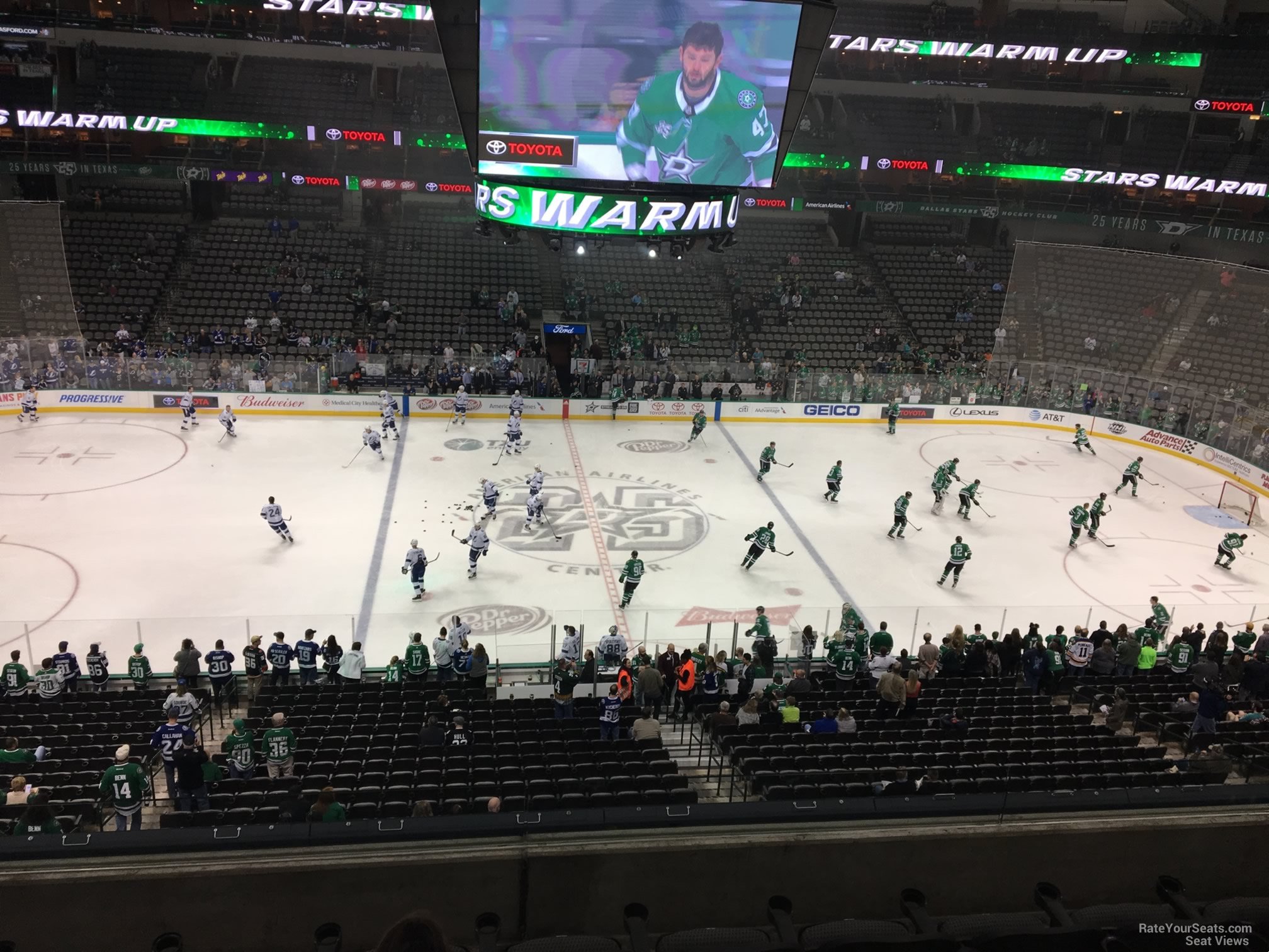 section 210, row d seat view  for hockey - american airlines center