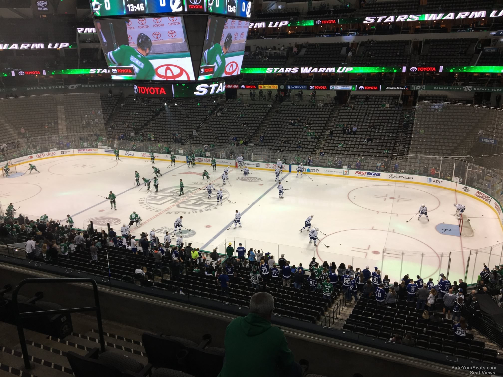 section 214, row d seat view  for hockey - american airlines center