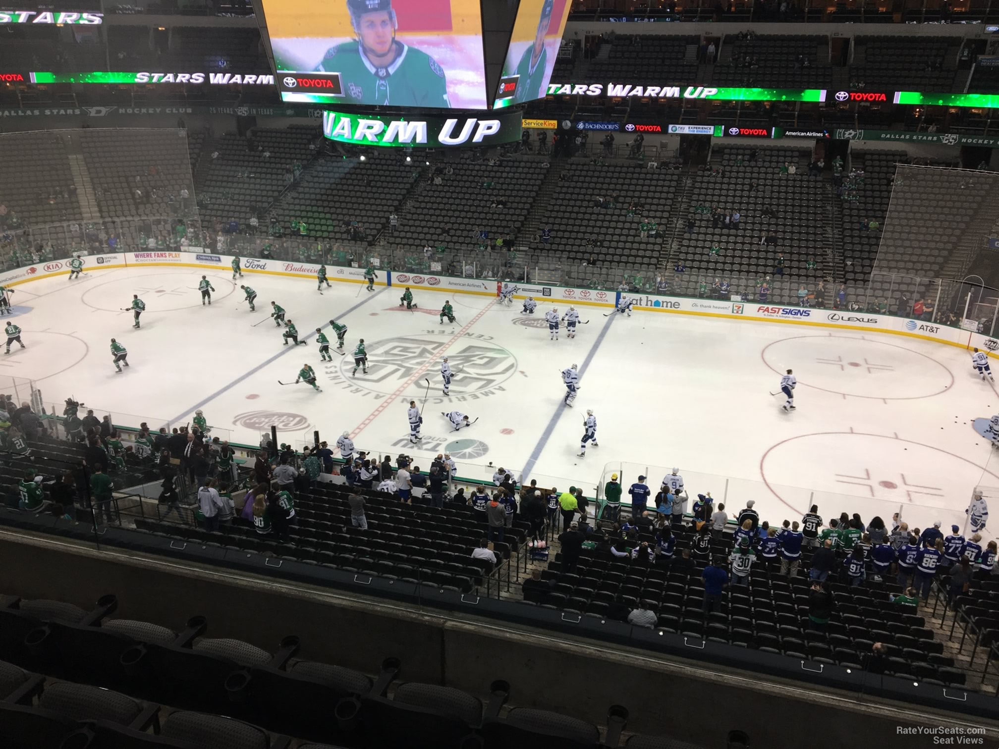 section 215, row d seat view  for hockey - american airlines center