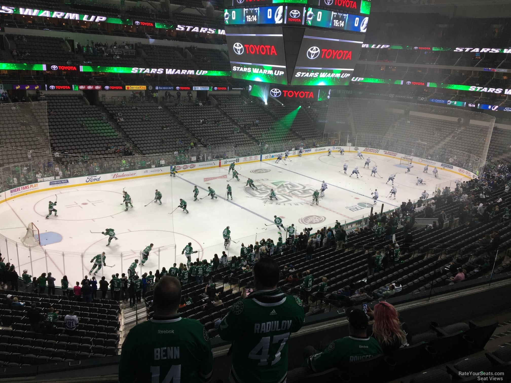 section 220, row d seat view  for hockey - american airlines center