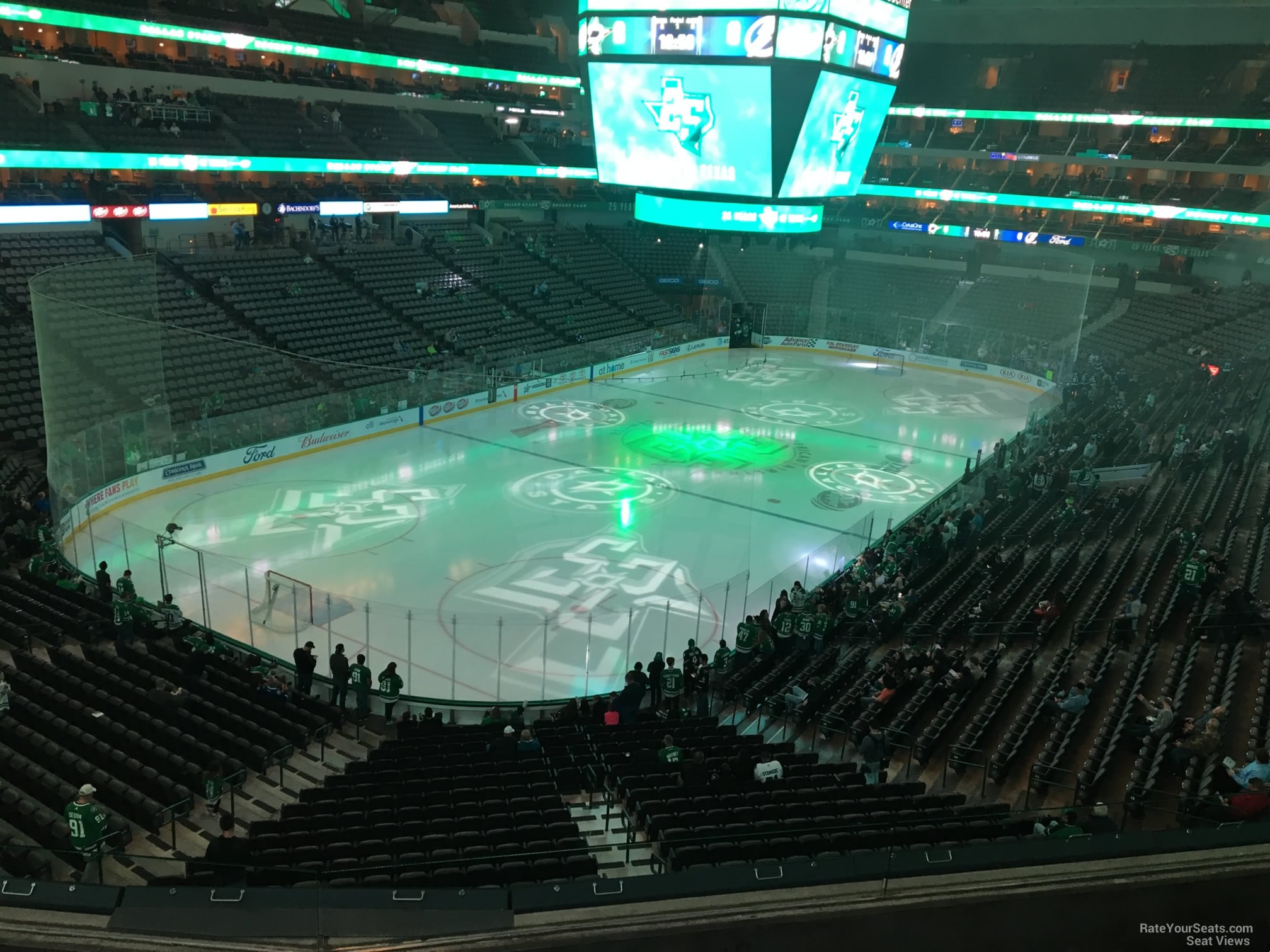 section 223, row d seat view  for hockey - american airlines center