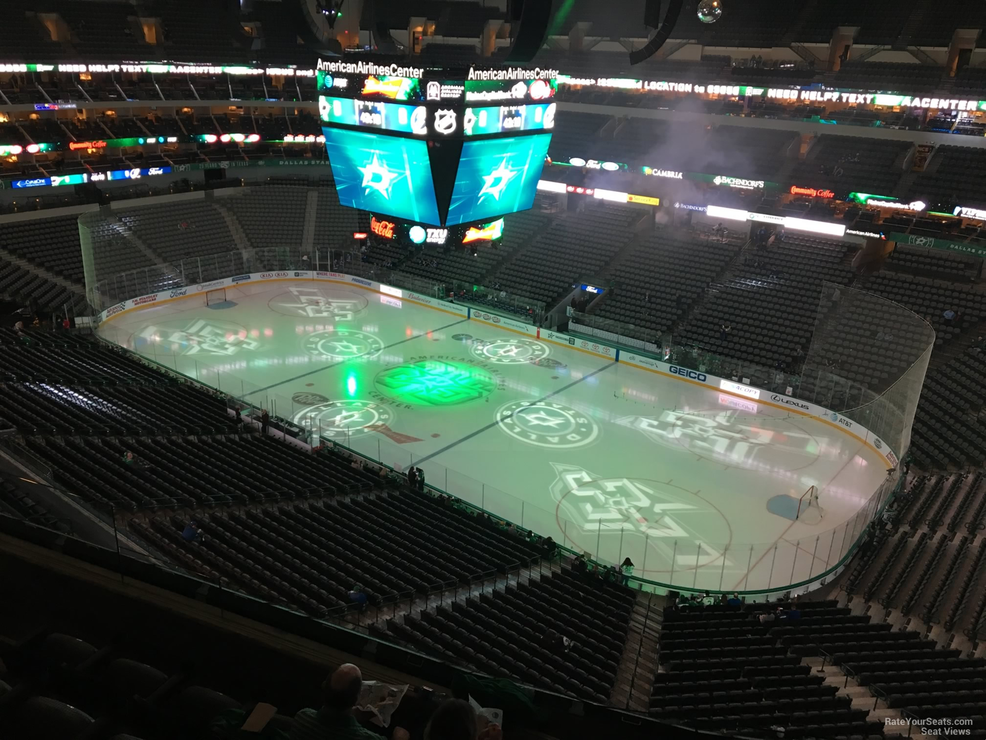 section 306, row e seat view  for hockey - american airlines center