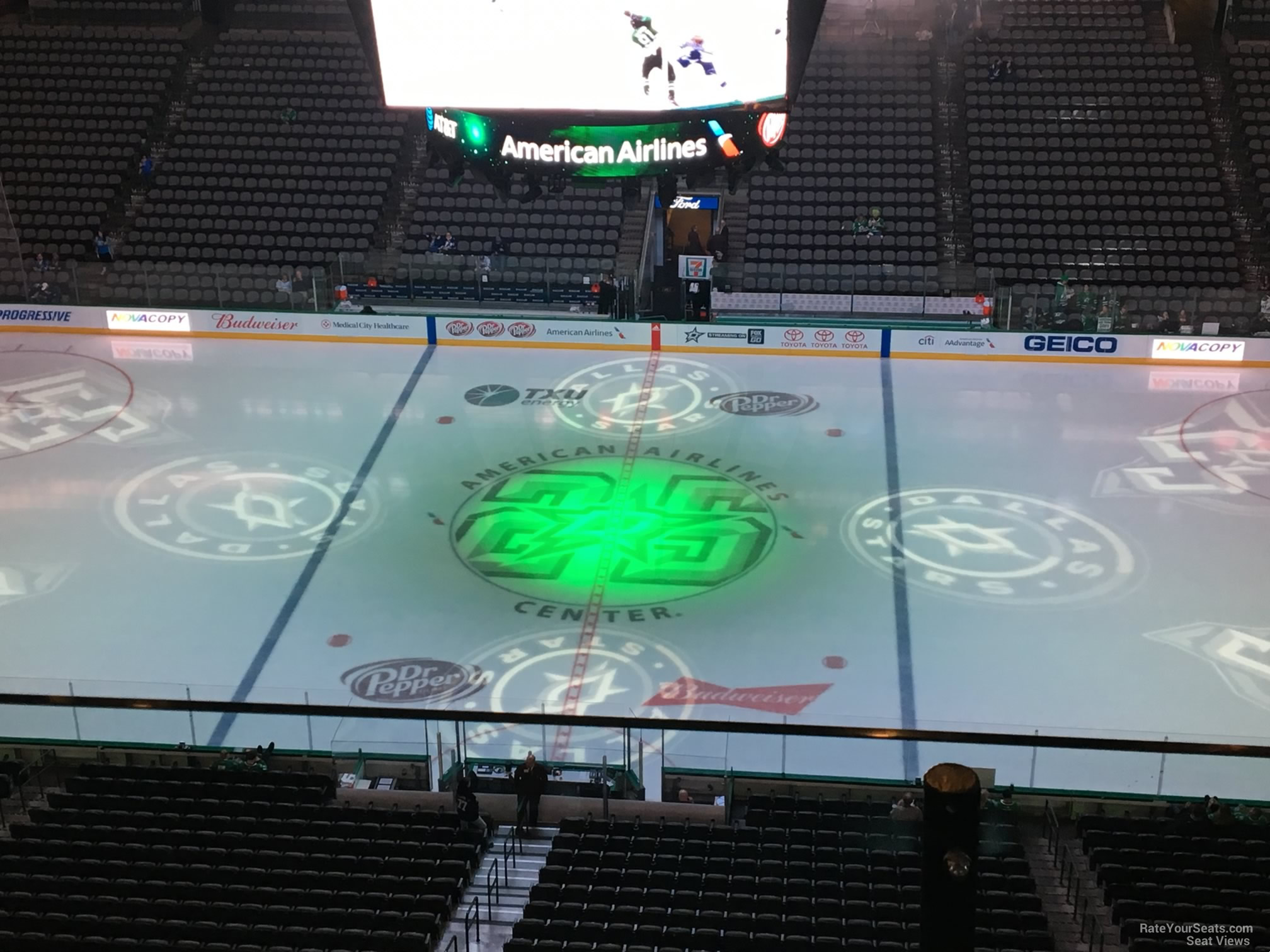 section 309, row d seat view  for hockey - american airlines center
