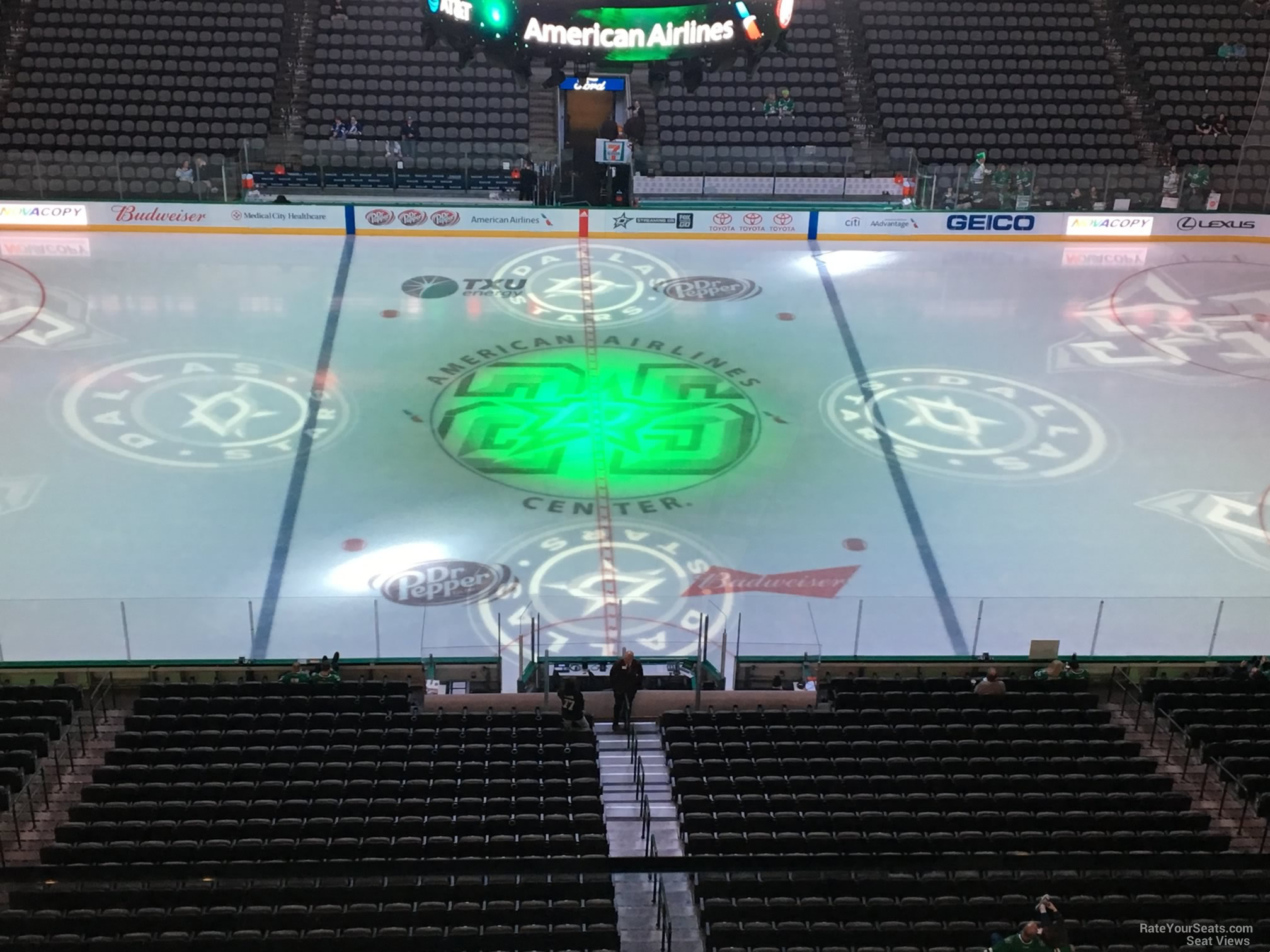 section 310, row d seat view  for hockey - american airlines center