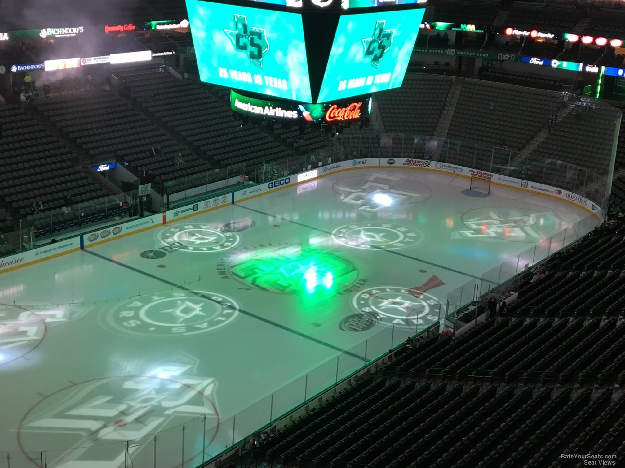 section 314, row d seat view  for hockey - american airlines center