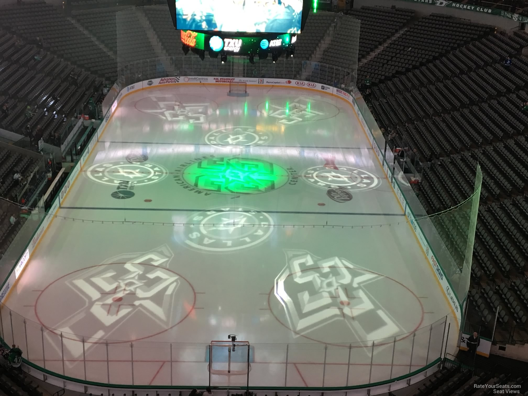 section 318, row e seat view  for hockey - american airlines center