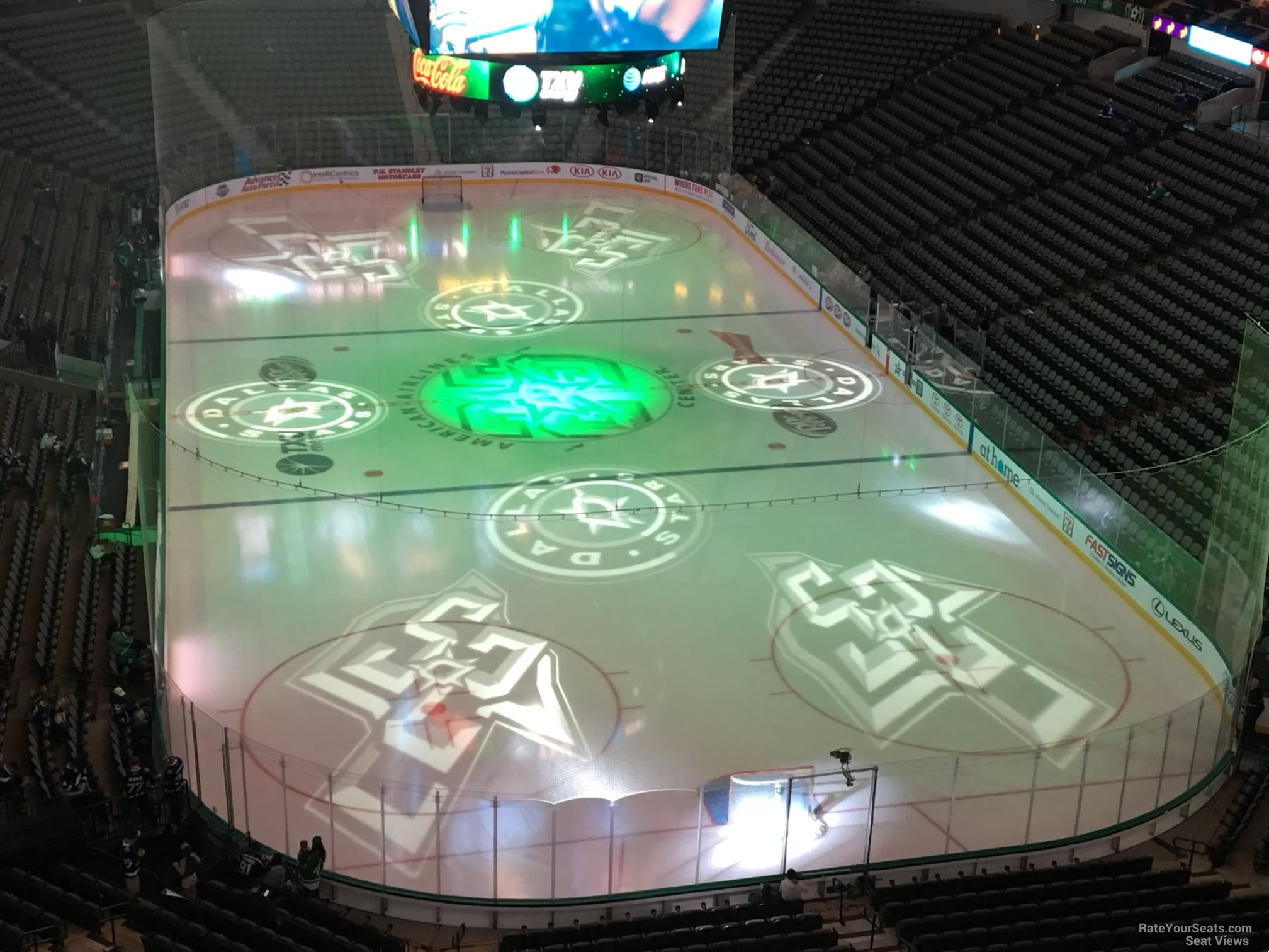 section 319, row e seat view  for hockey - american airlines center