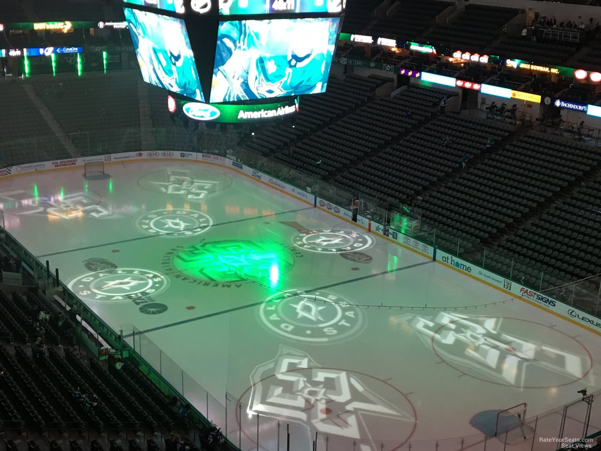 section 321, row e seat view  for hockey - american airlines center