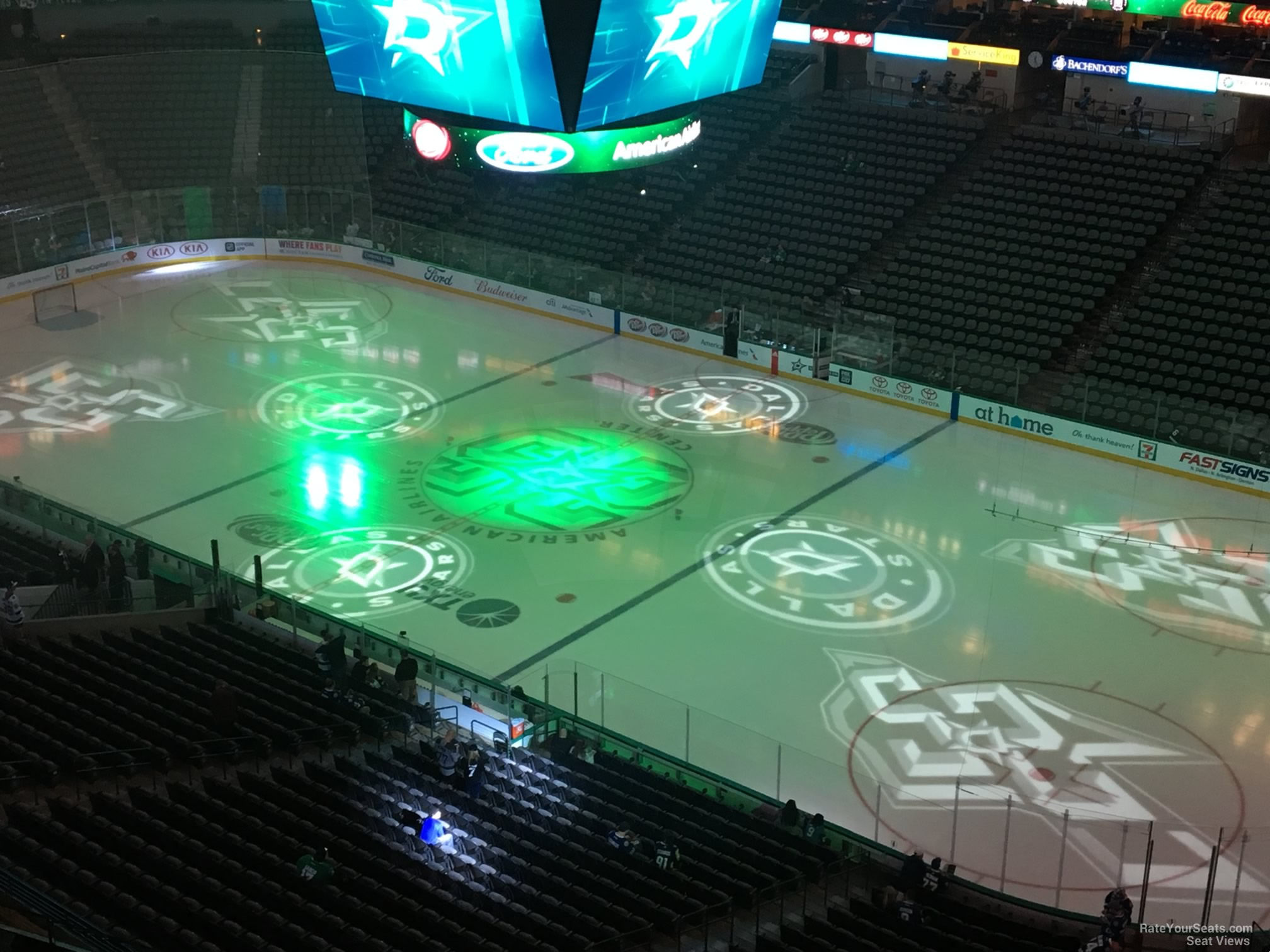 section 323, row e seat view  for hockey - american airlines center