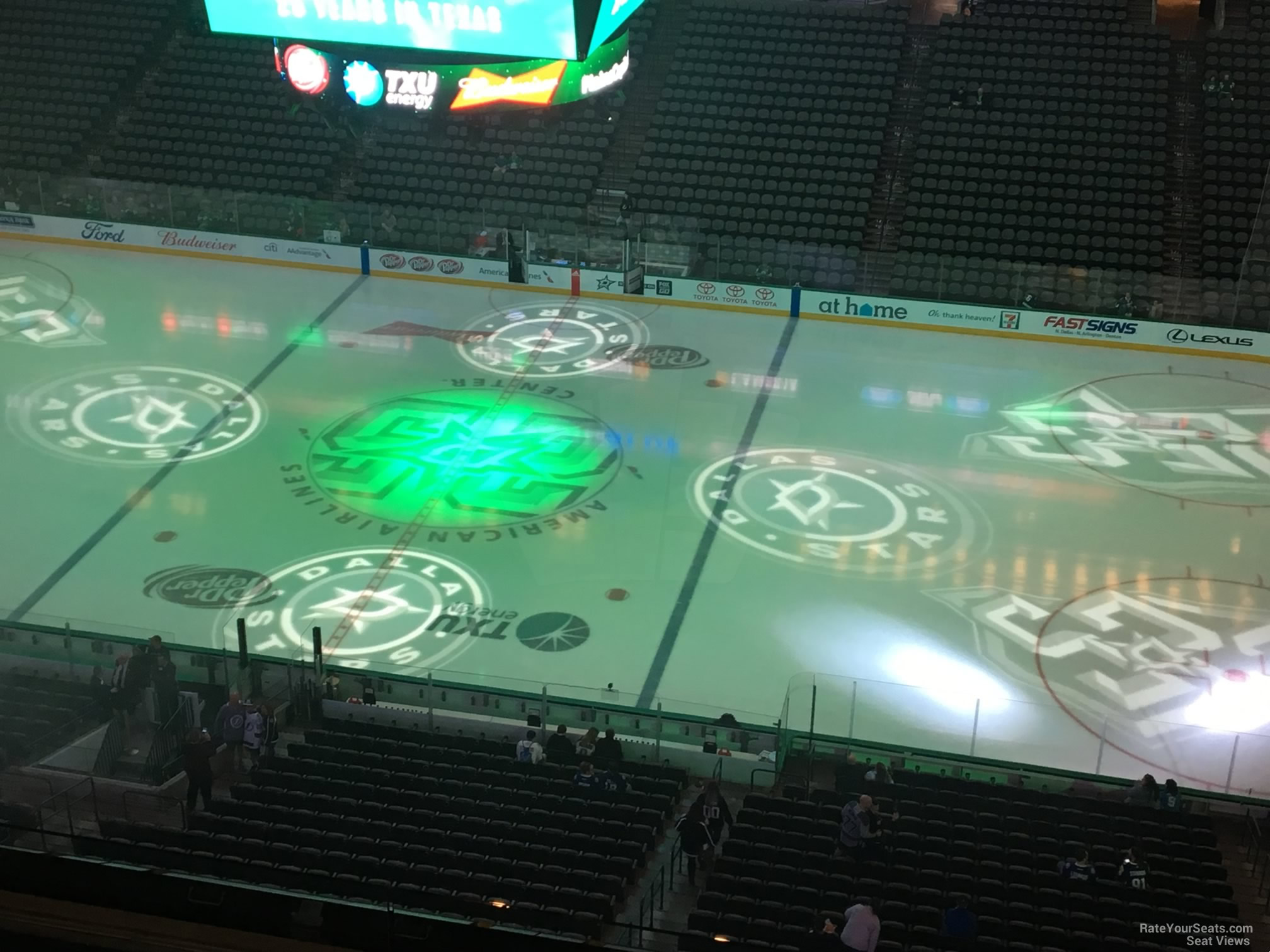 section 325, row e seat view  for hockey - american airlines center