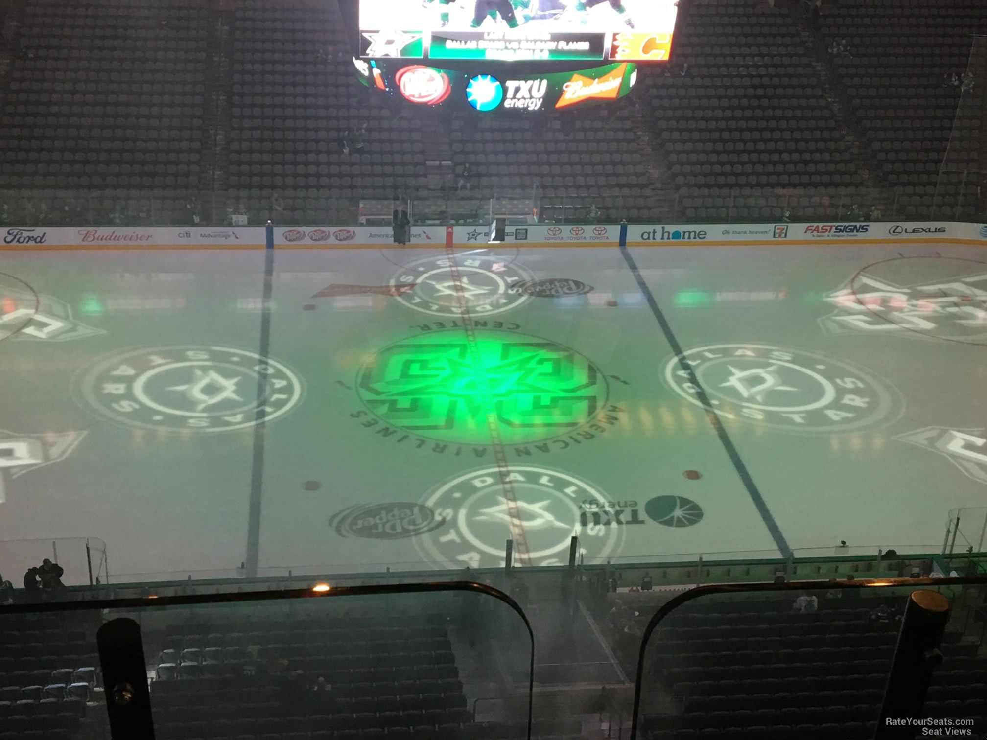 section 327, row d seat view  for hockey - american airlines center