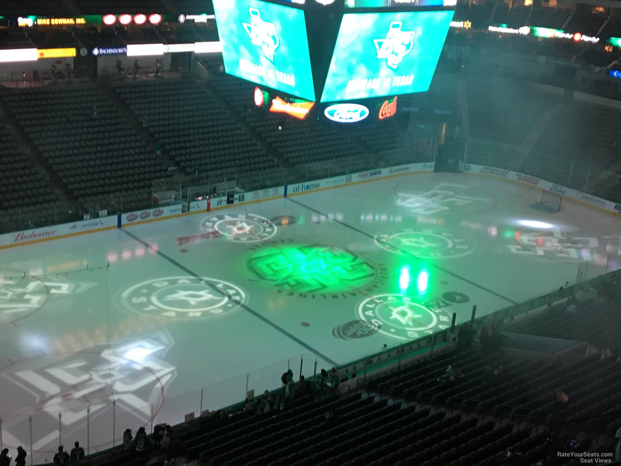 section 330, row e seat view  for hockey - american airlines center