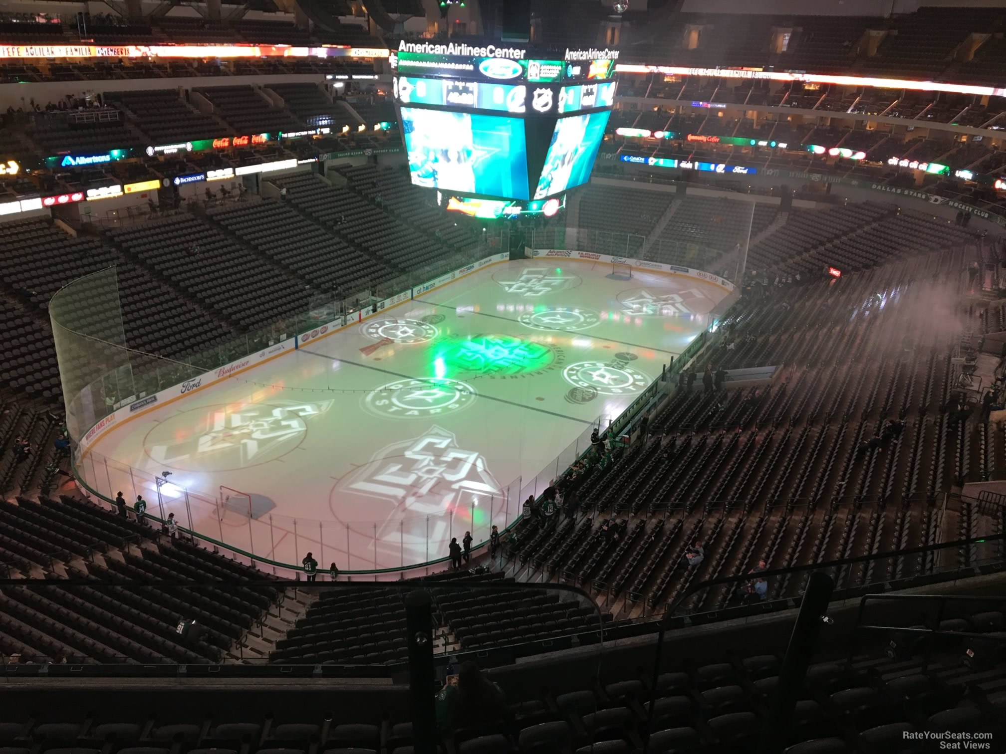 section 332, row ee seat view  for hockey - american airlines center