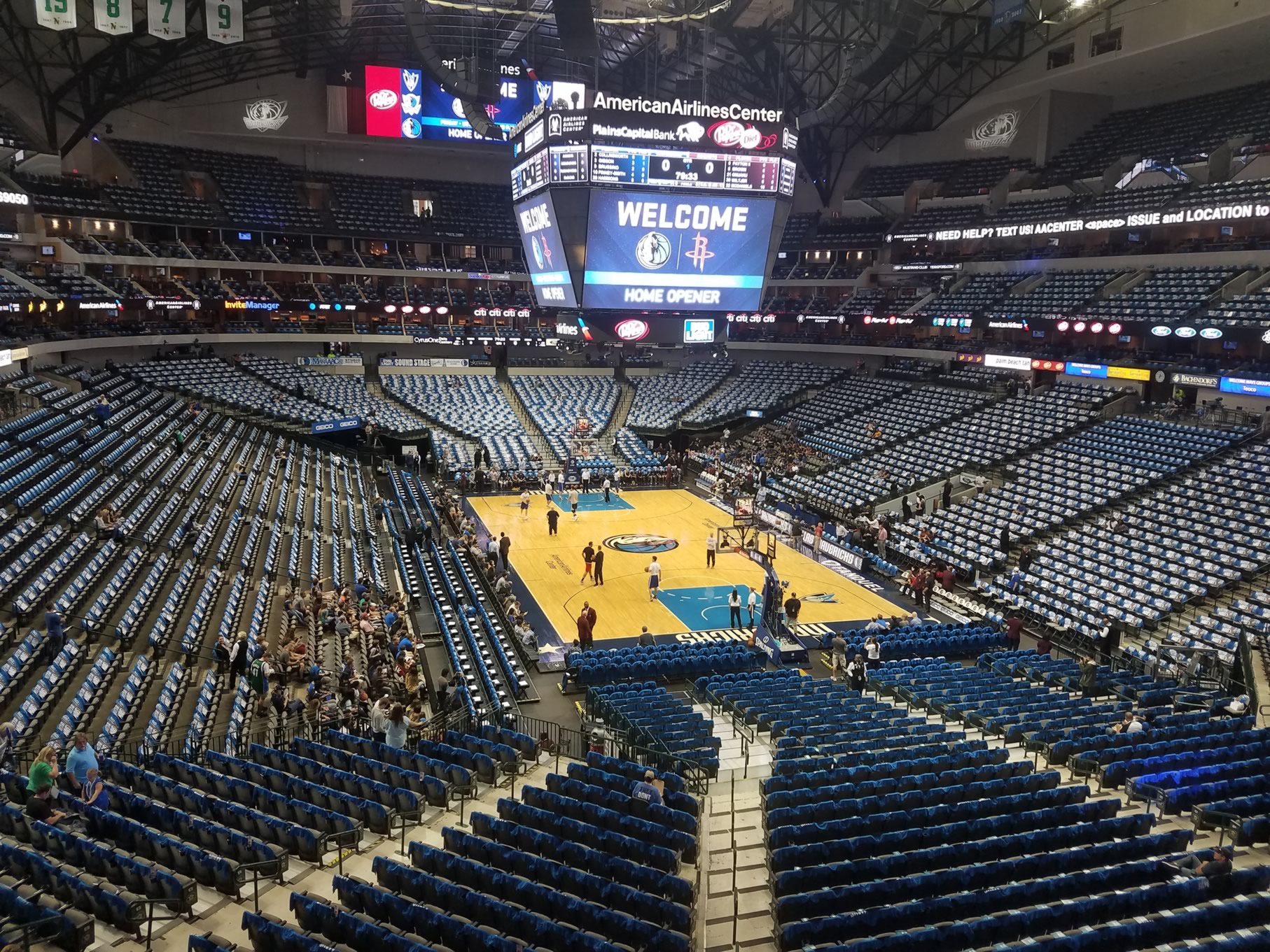 section 203, row a seat view  for basketball - american airlines center