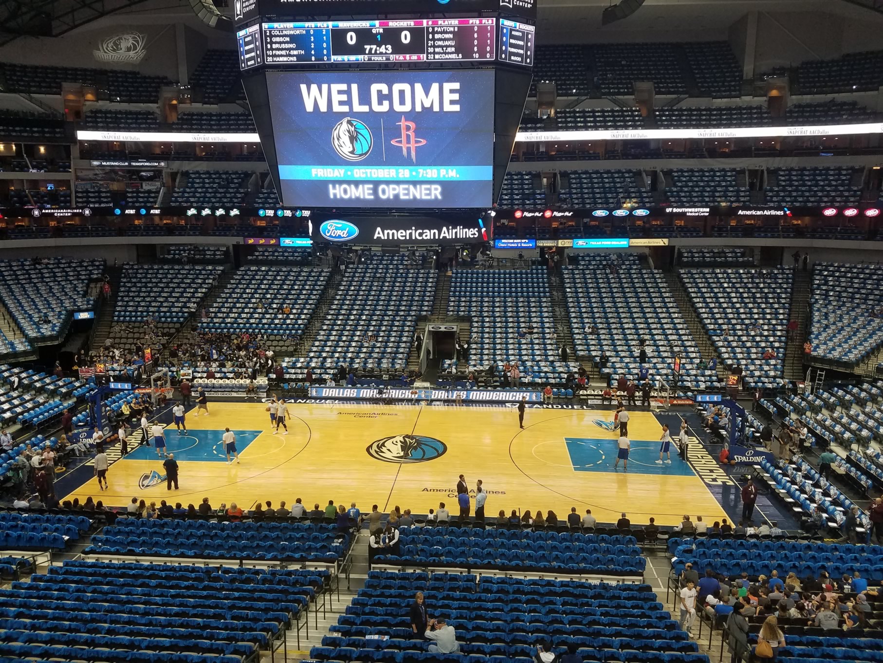 section 209, row a seat view  for basketball - american airlines center