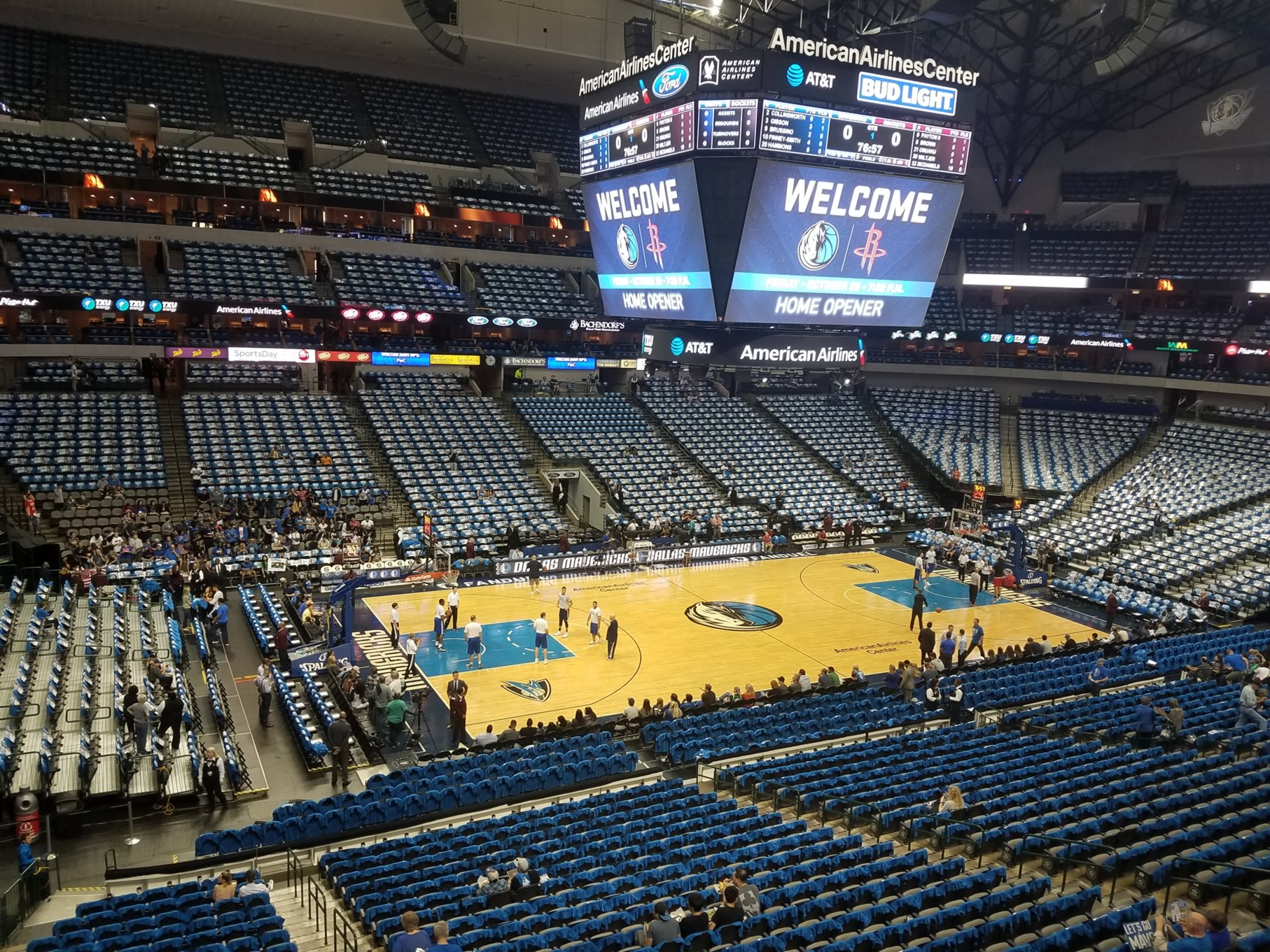 section 212, row a seat view  for basketball - american airlines center