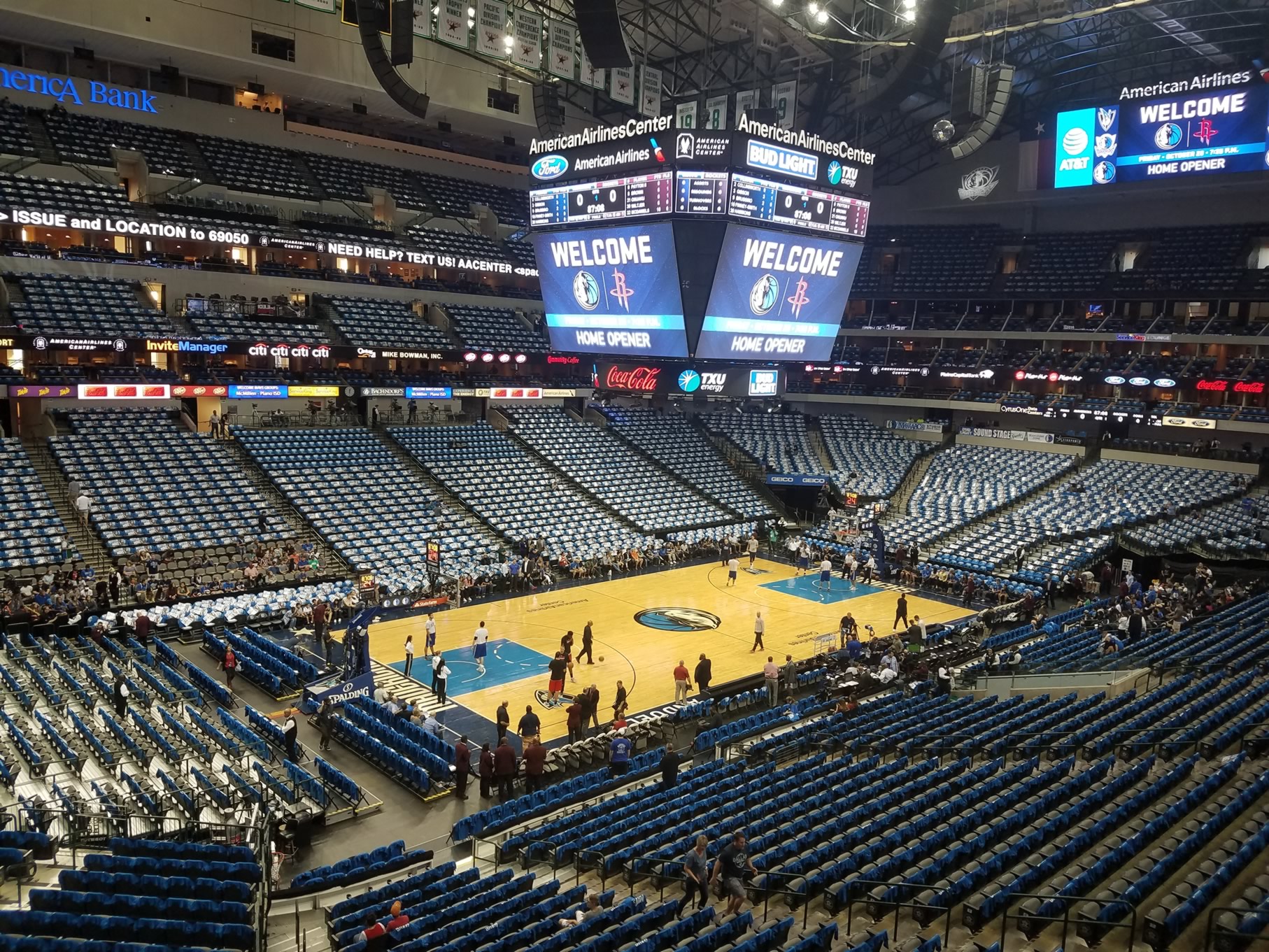 section 221, row a seat view  for basketball - american airlines center