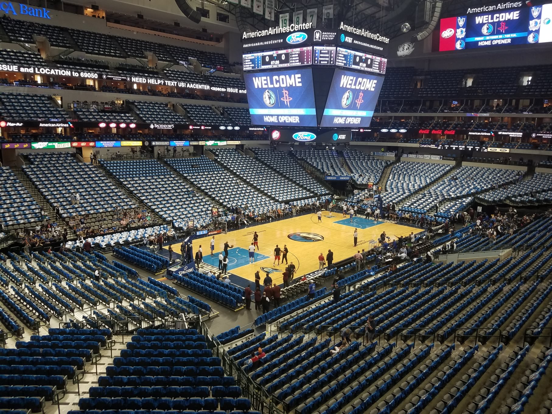 section 222, row a seat view  for basketball - american airlines center