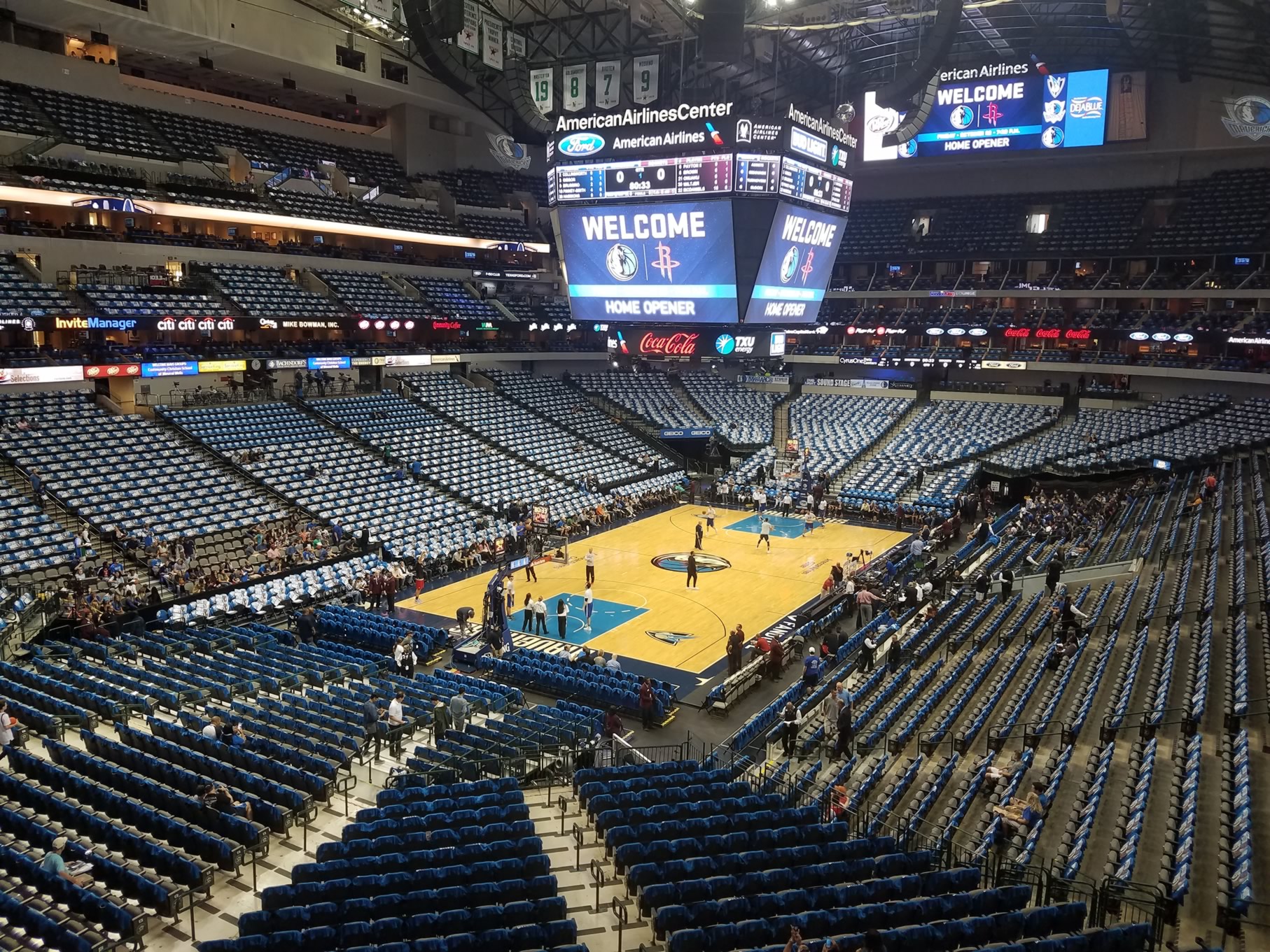 section 223, row a seat view  for basketball - american airlines center