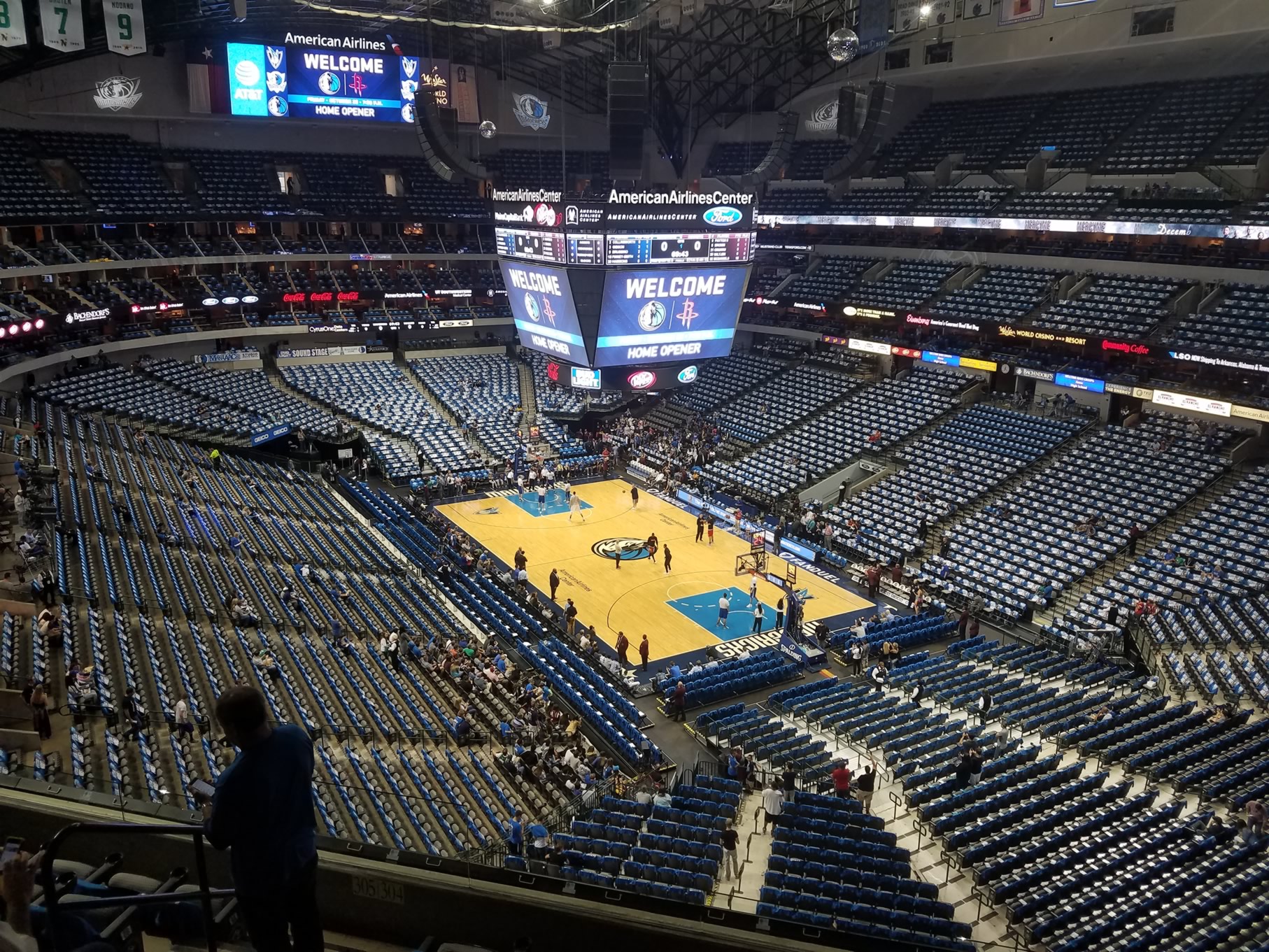 section 304, row a seat view  for basketball - american airlines center