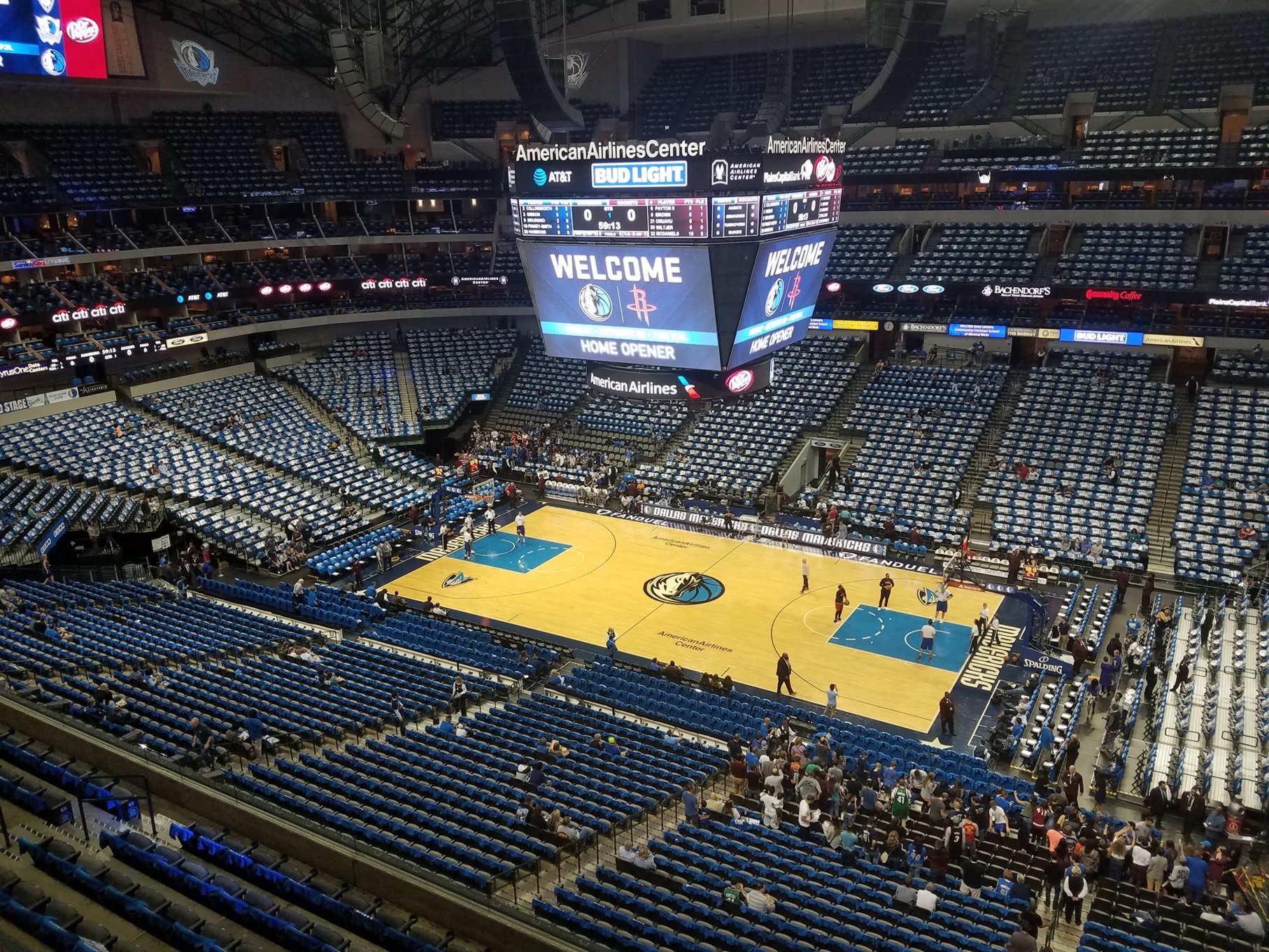 section 307, row a seat view  for basketball - american airlines center