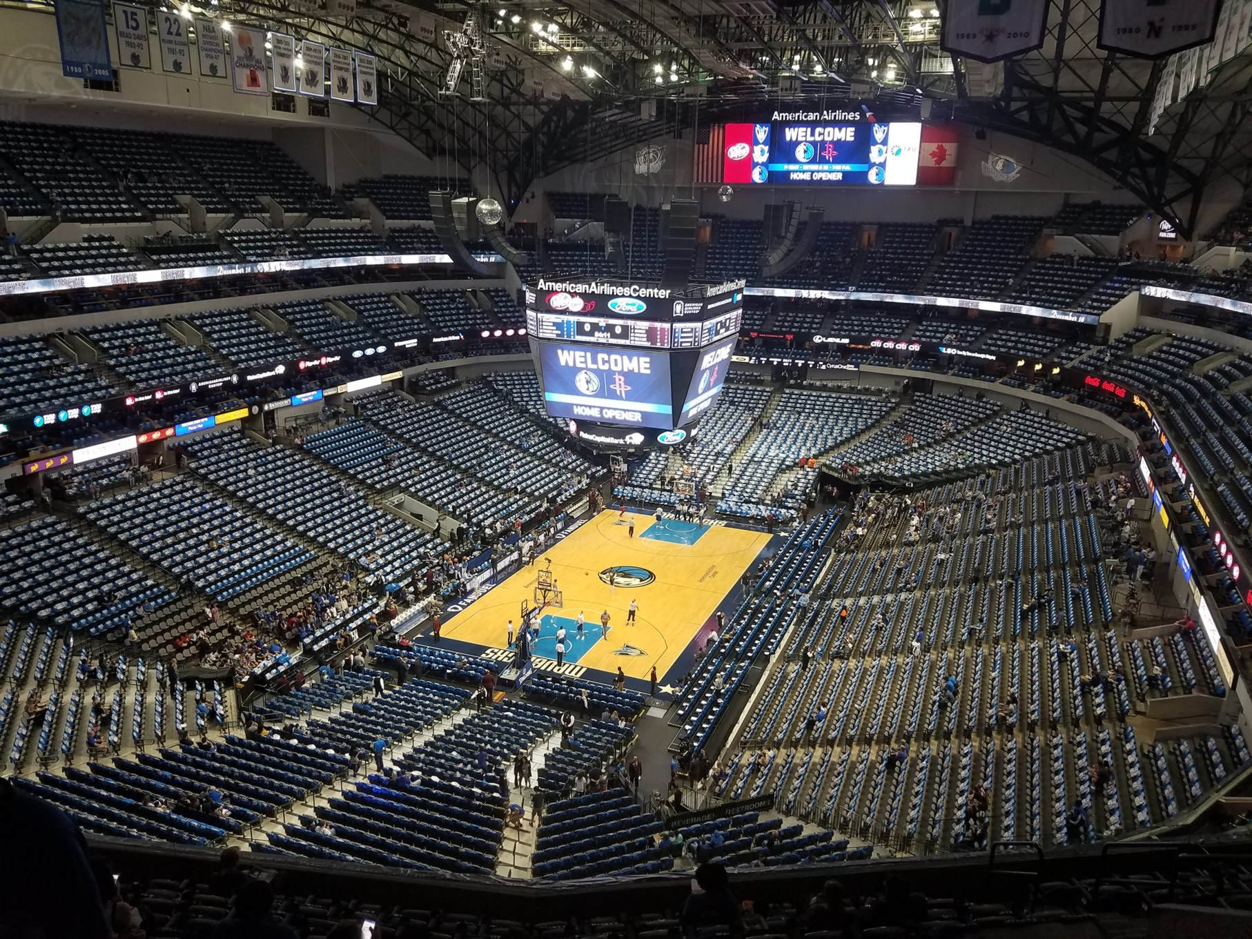 section 316, row k seat view  for basketball - american airlines center