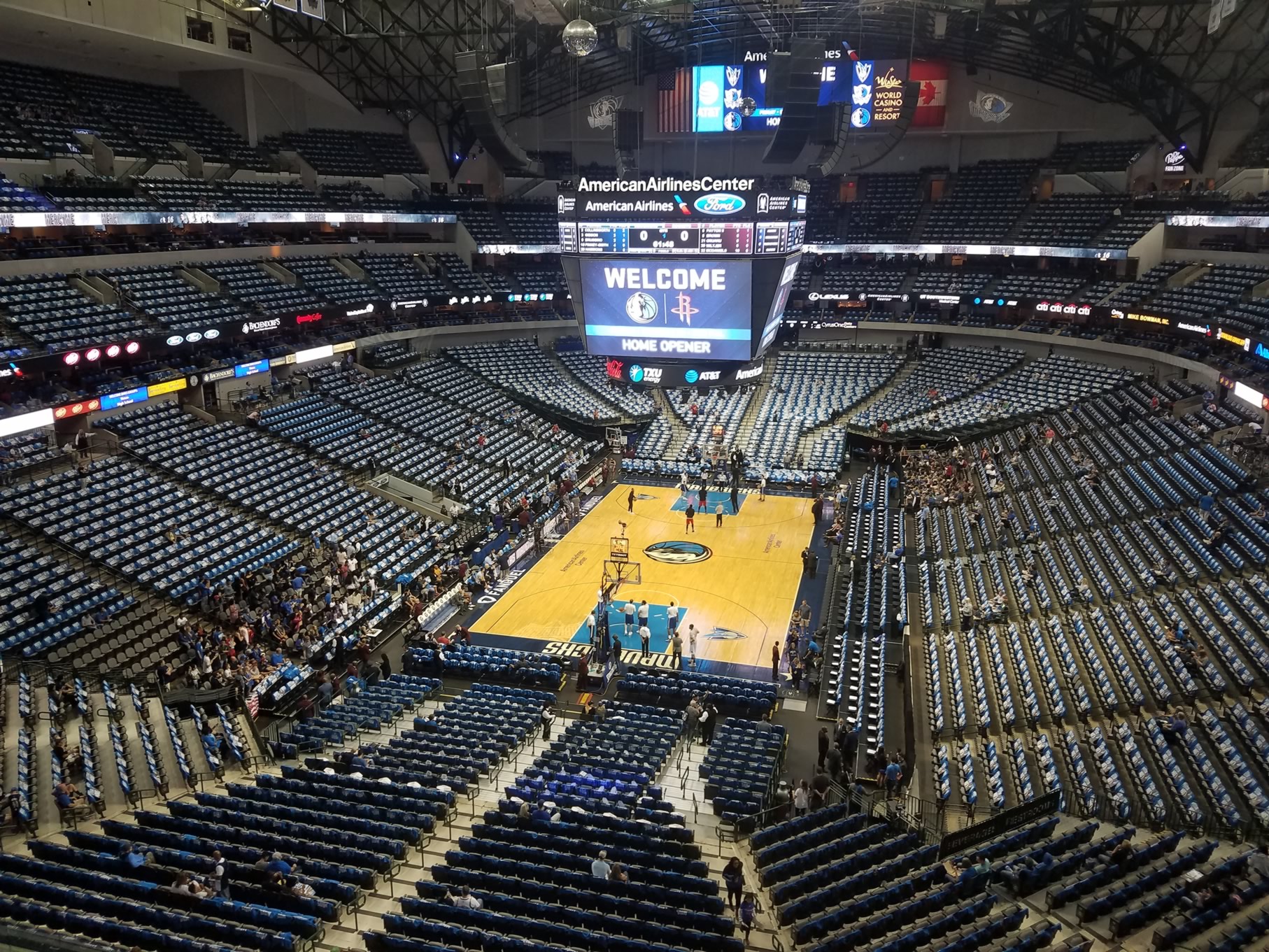 section 317, row a seat view  for basketball - american airlines center