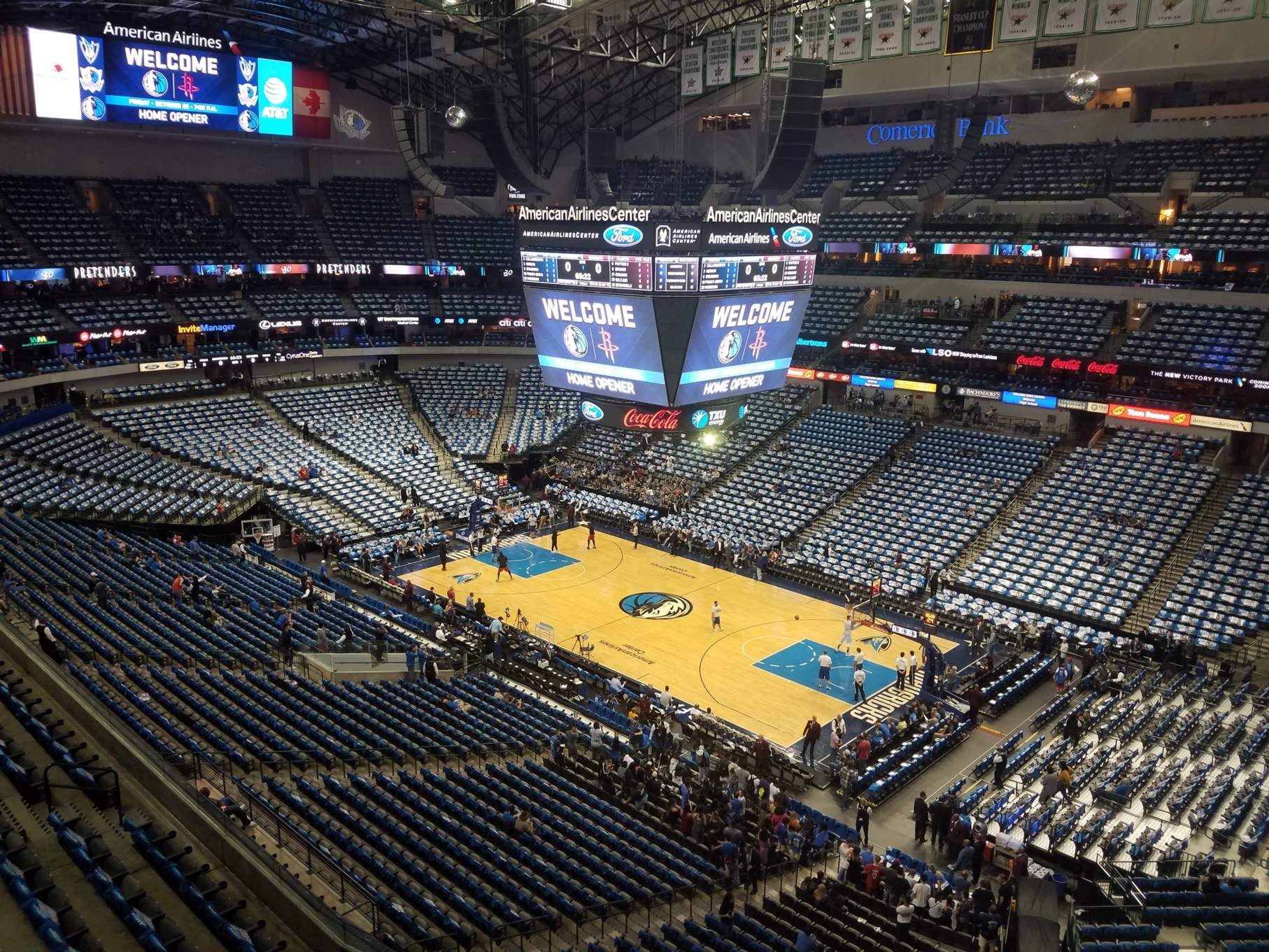 section 323, row a seat view  for basketball - american airlines center