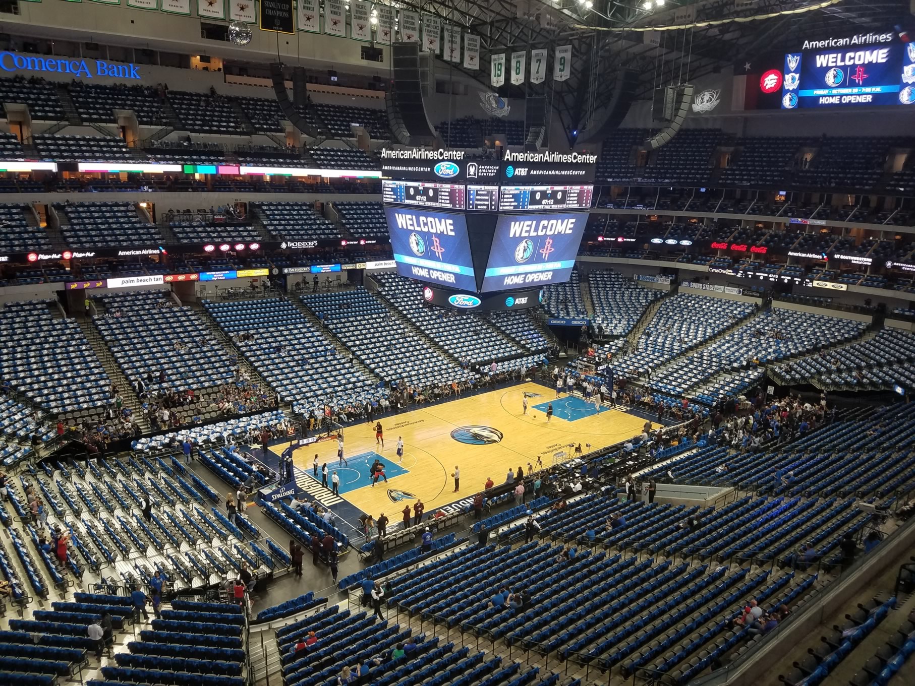 section 330, row a seat view  for basketball - american airlines center