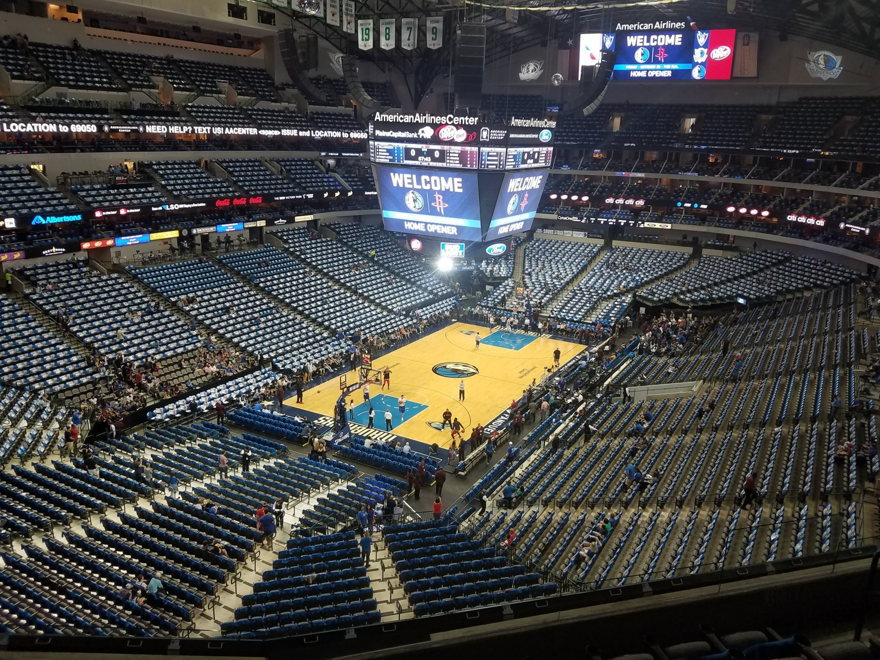 section 332, row a seat view  for basketball - american airlines center