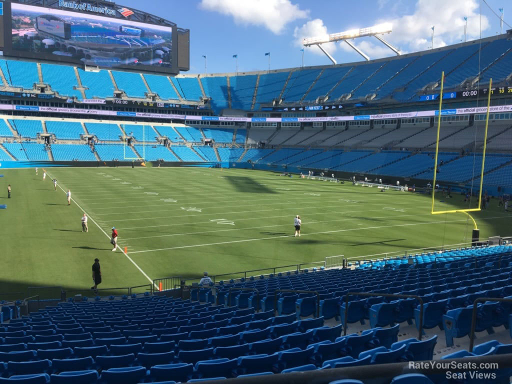 section 104, row wc seat view  for football - bank of america stadium