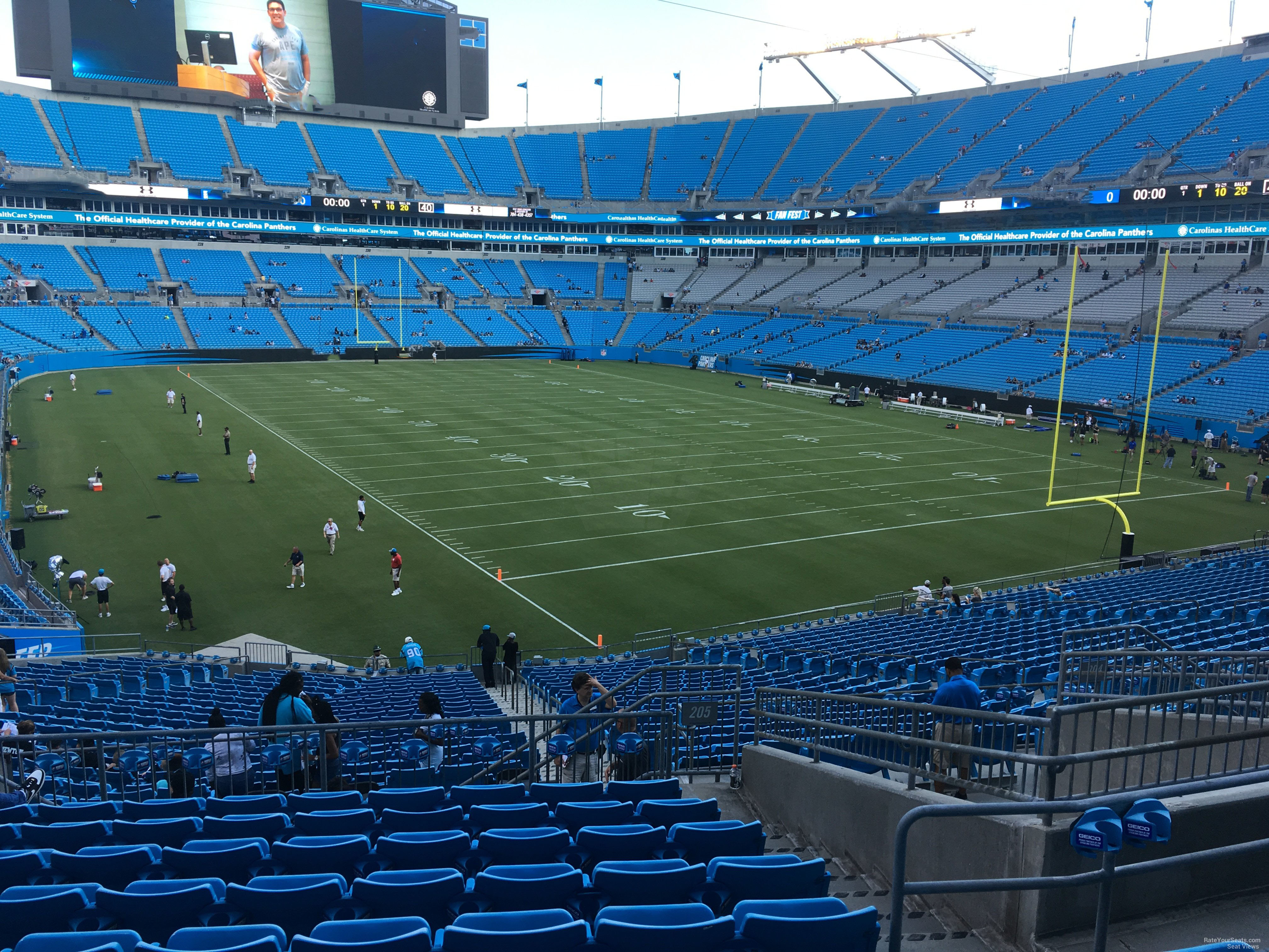 section 205, row 10 seat view  for football - bank of america stadium
