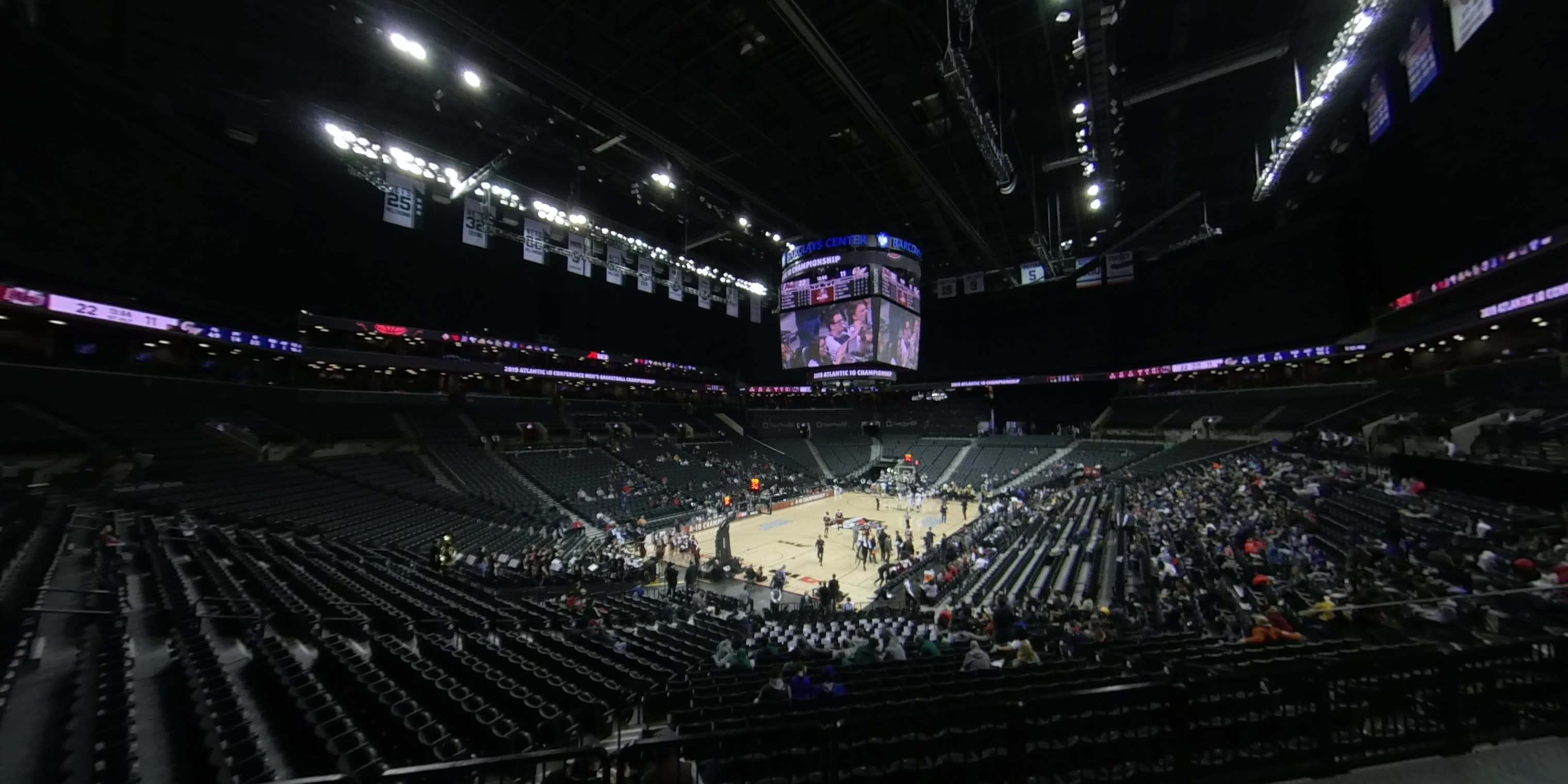 section 114 panoramic seat view  for basketball - barclays center
