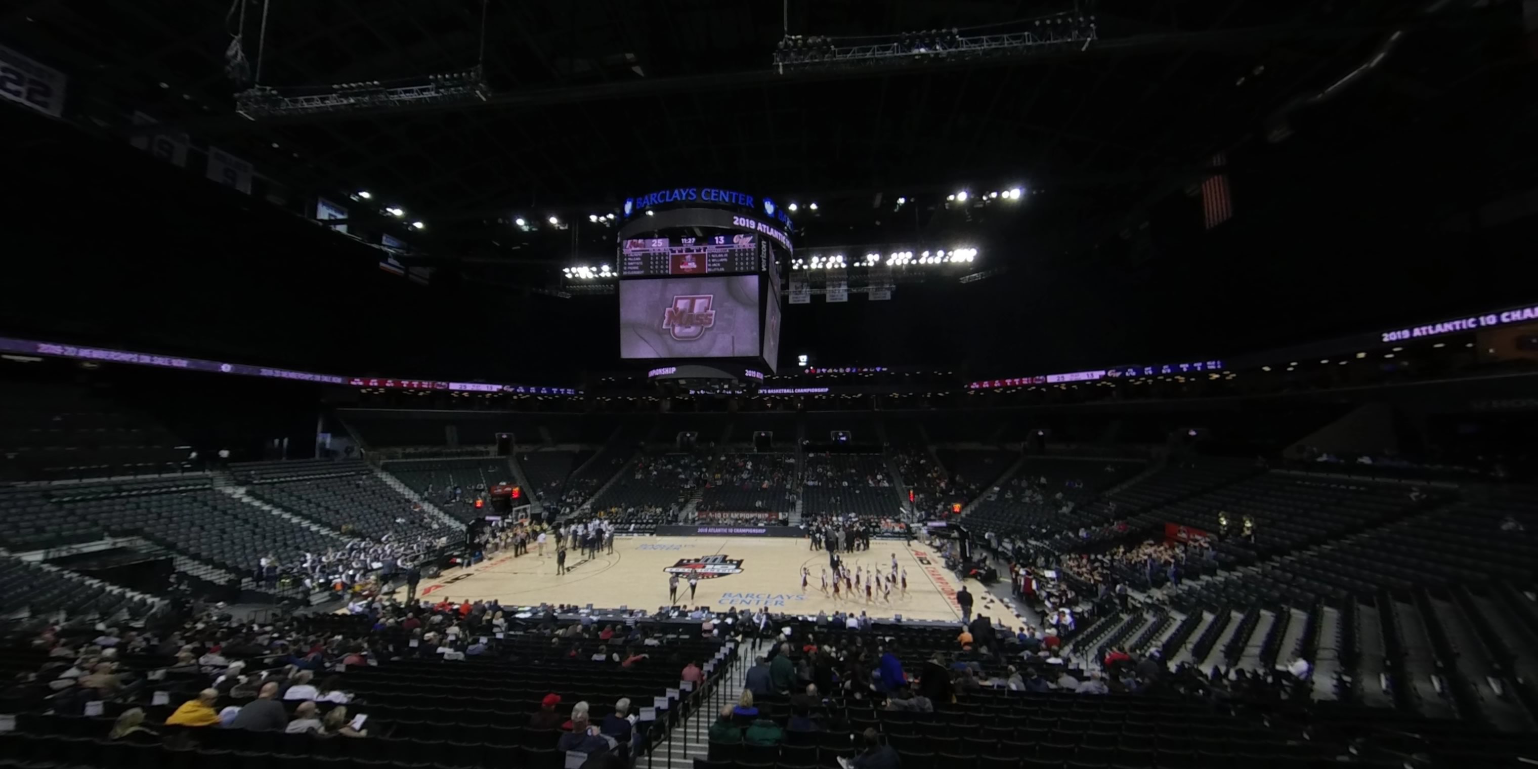 section 123 panoramic seat view  for basketball - barclays center