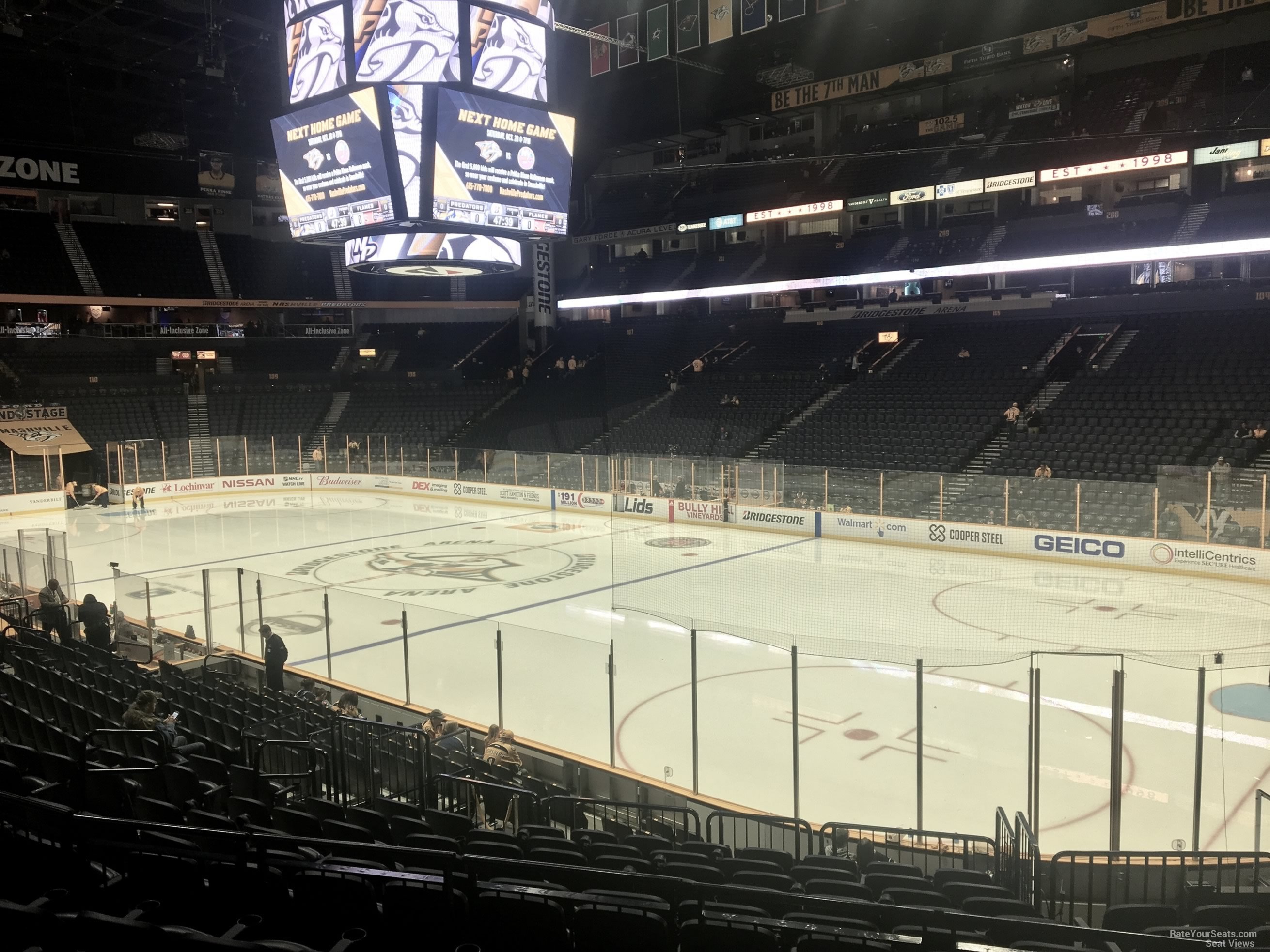 section 118, row f seat view  for hockey - bridgestone arena