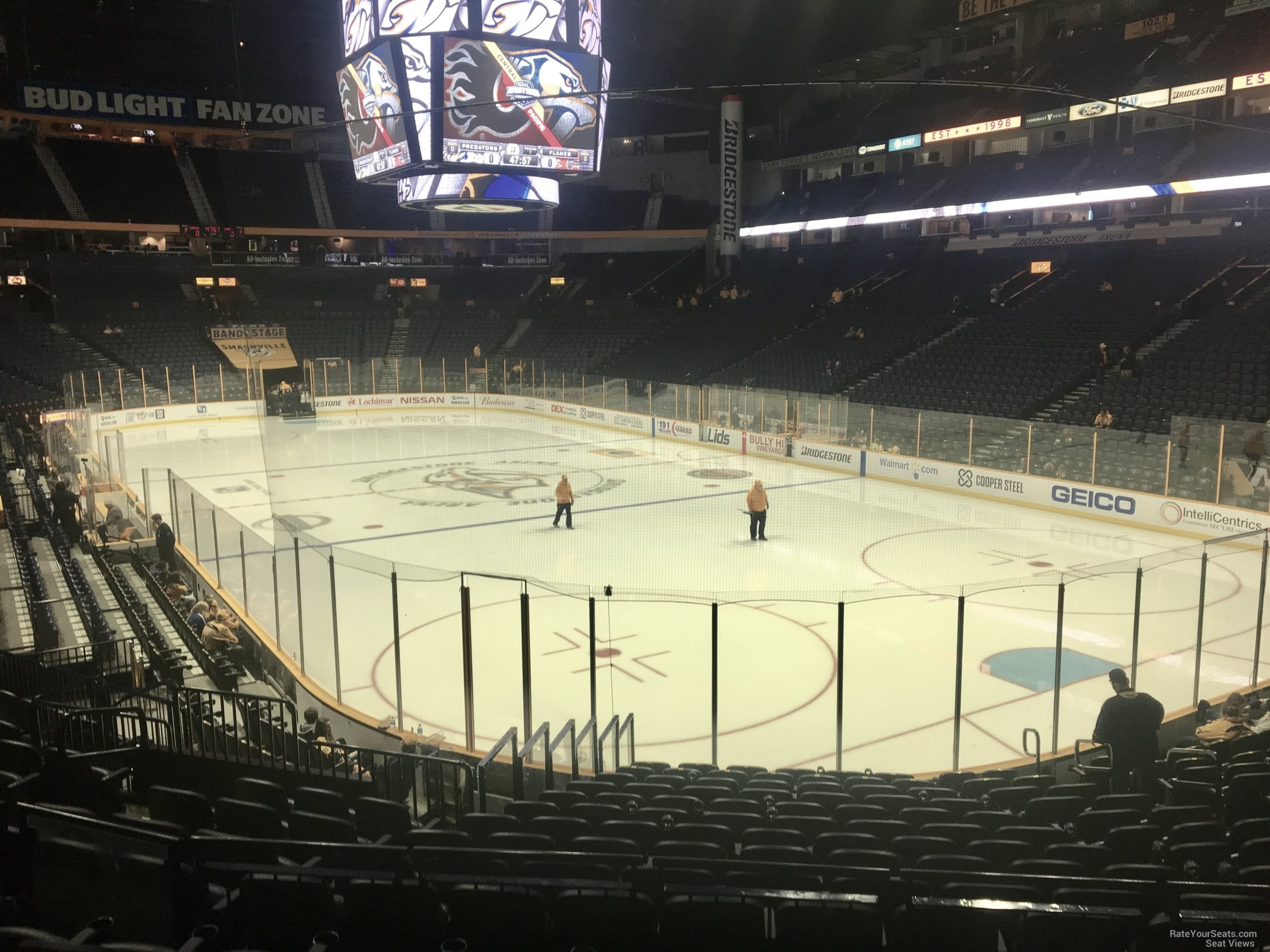 section 119, row f seat view  for hockey - bridgestone arena