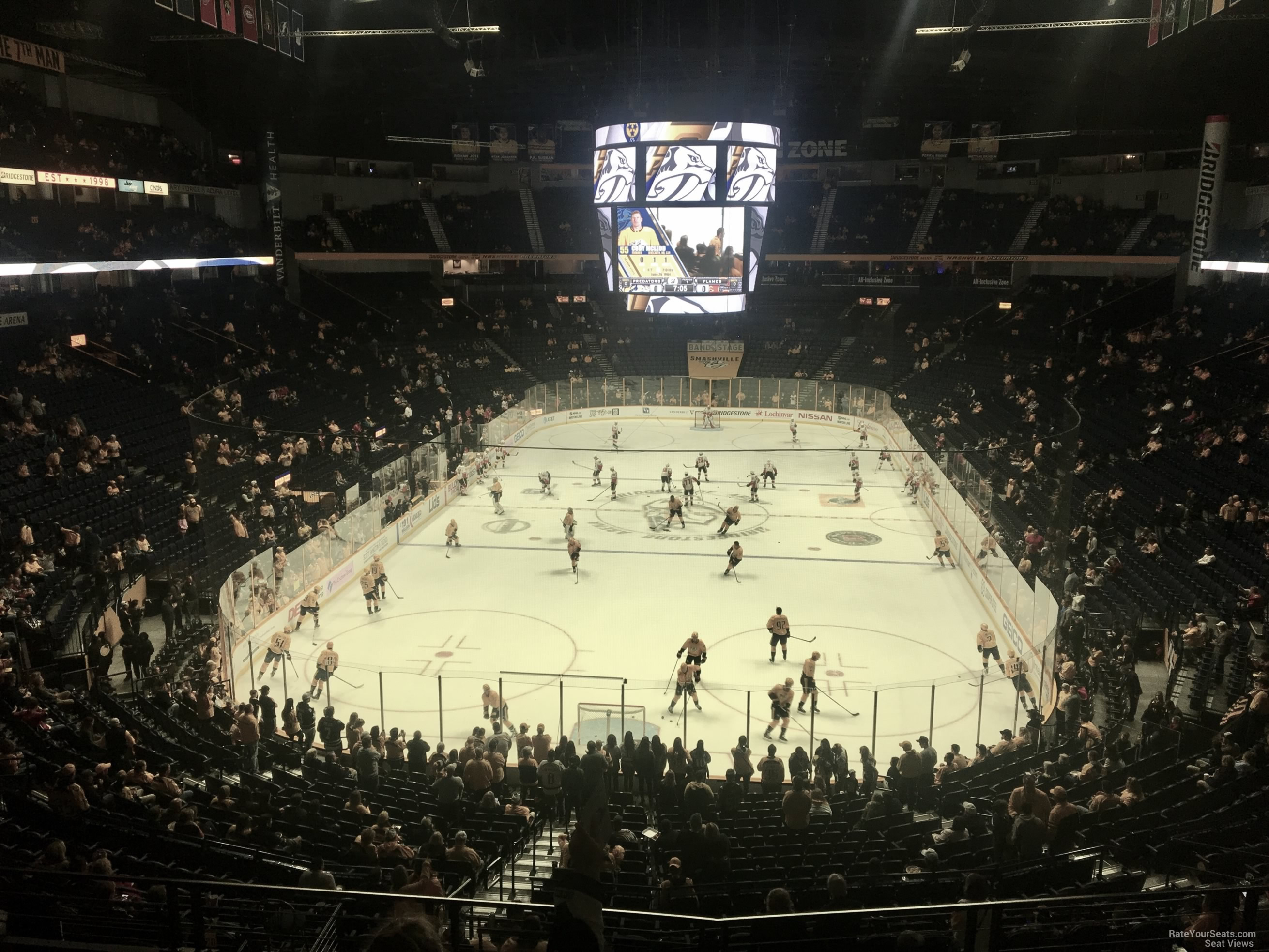 section 201, row e seat view  for hockey - bridgestone arena