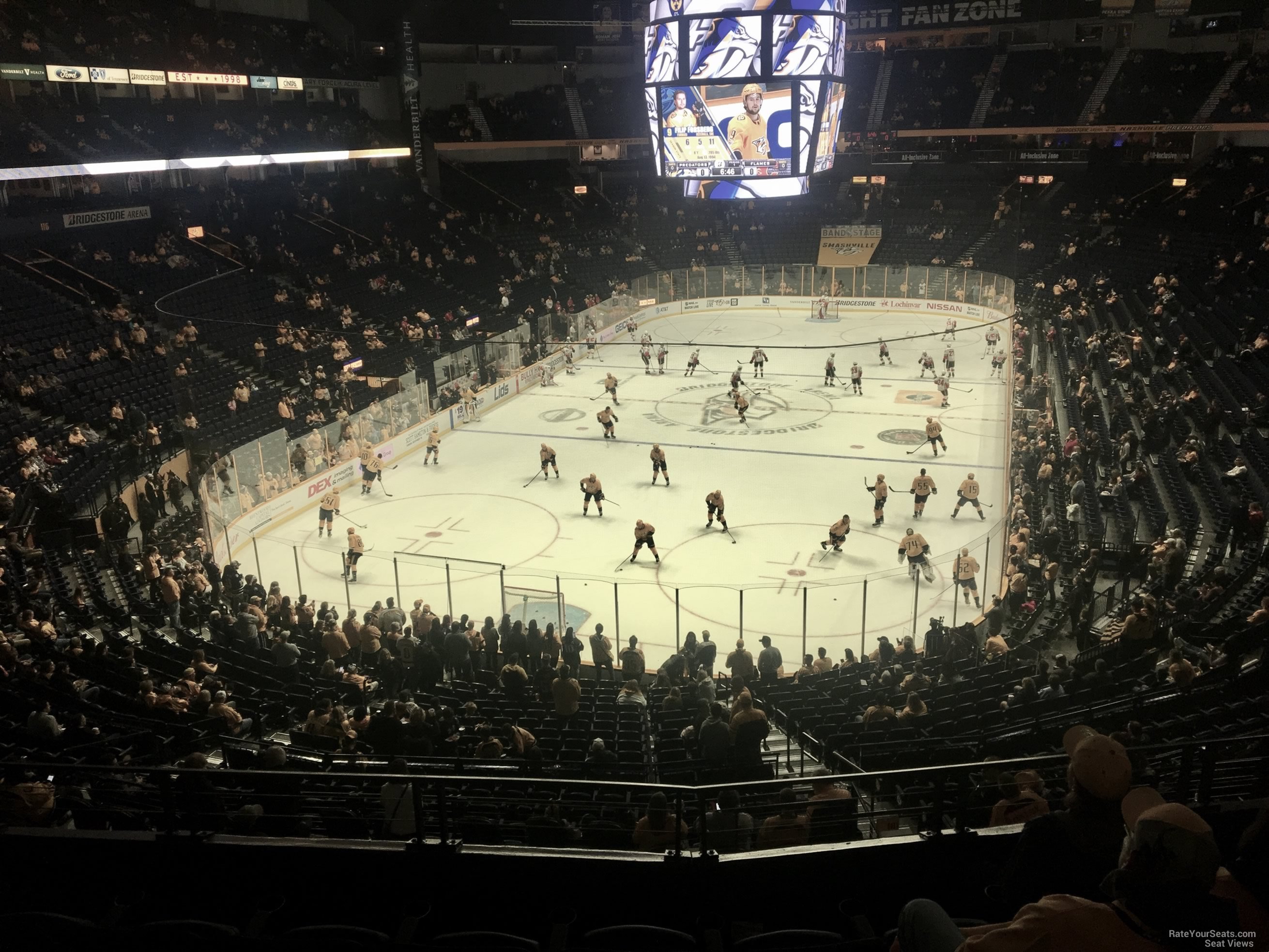 section 202, row e seat view  for hockey - bridgestone arena