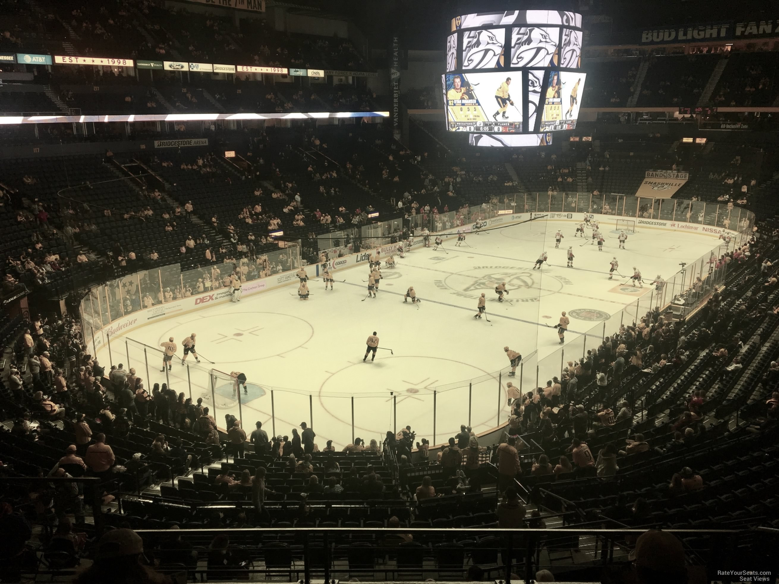 section 204, row e seat view  for hockey - bridgestone arena