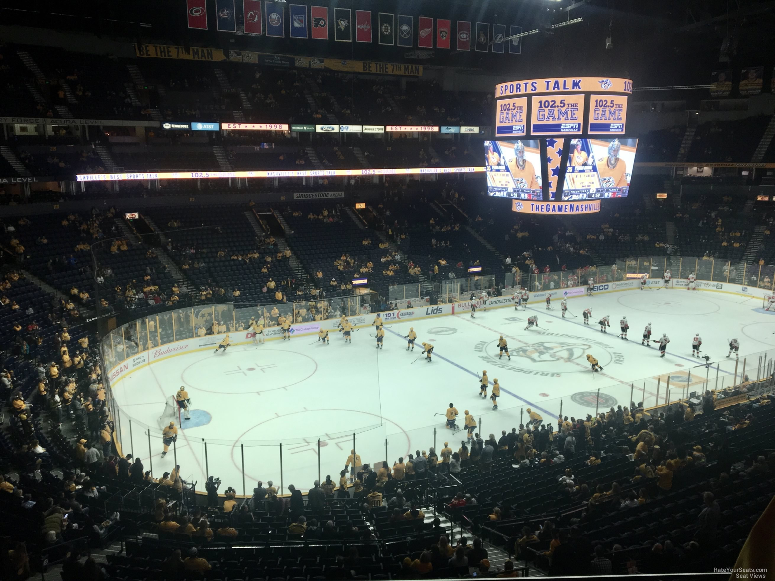 section 206, row e seat view  for hockey - bridgestone arena