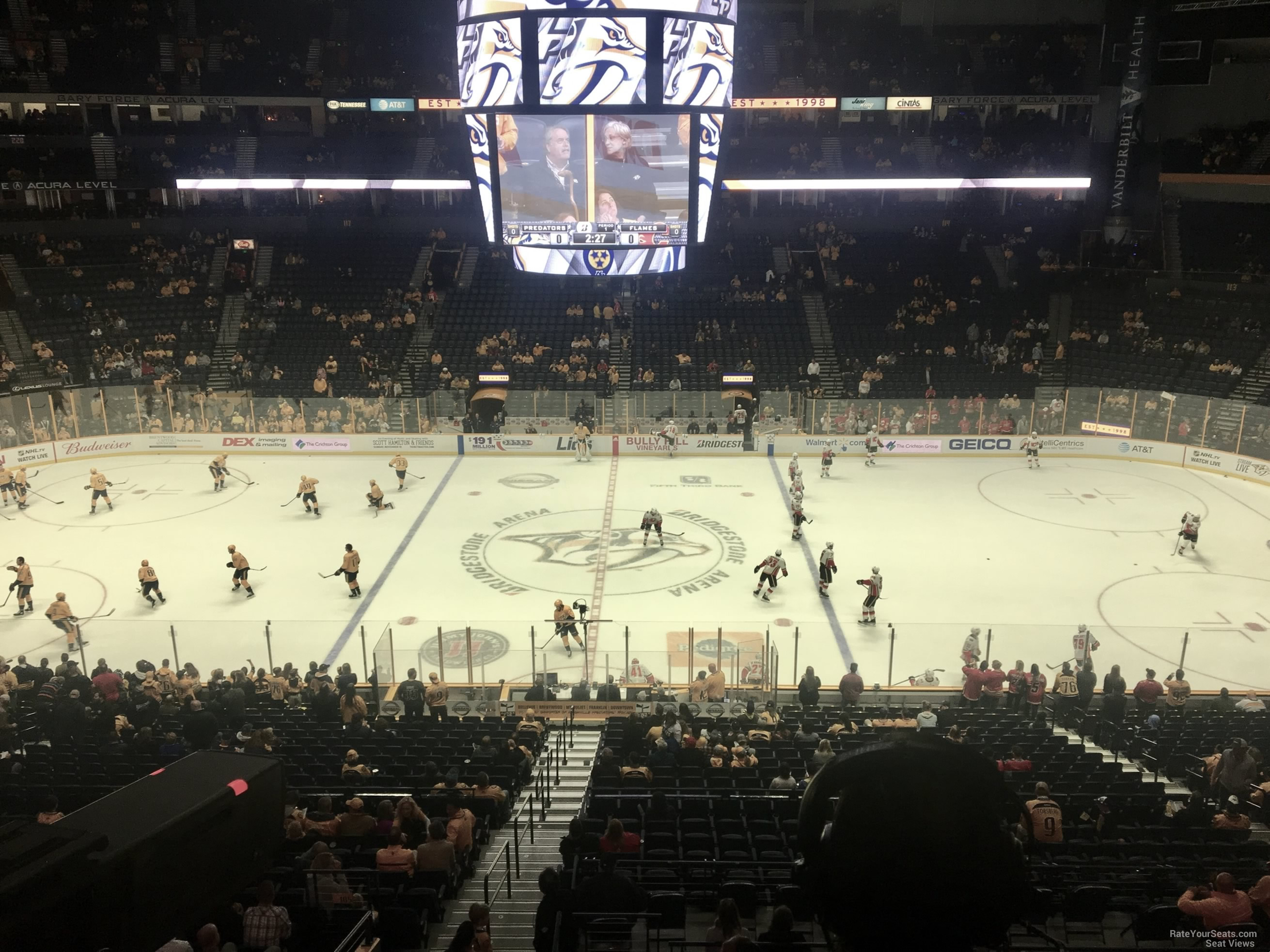 section 209, row f seat view  for hockey - bridgestone arena