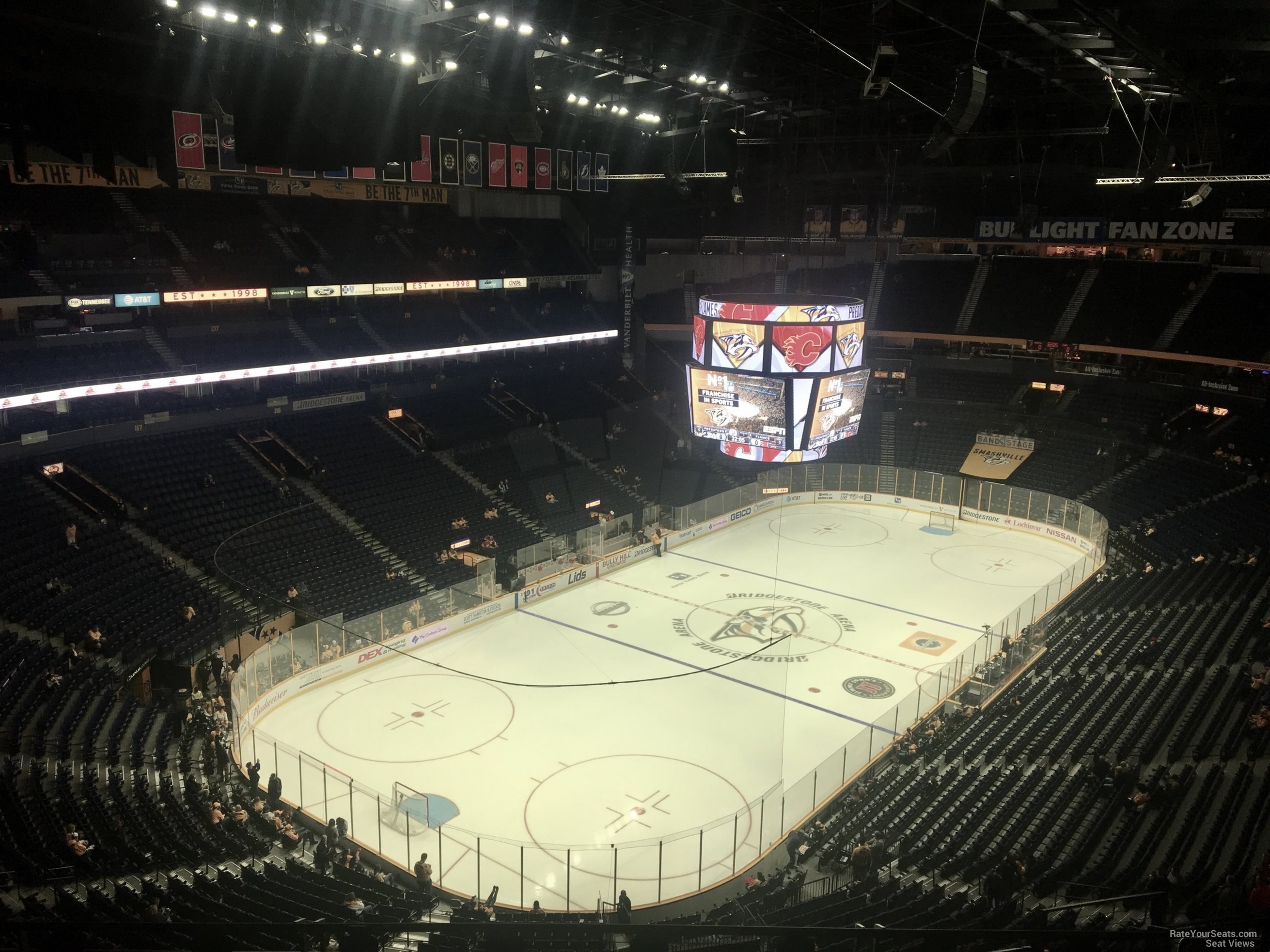 section 304, row j seat view  for hockey - bridgestone arena