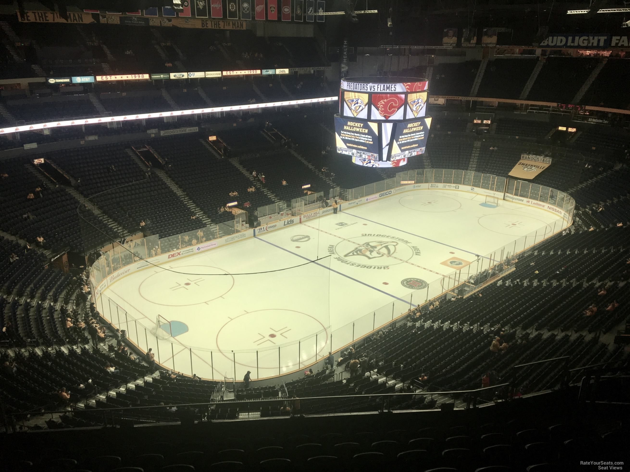 section 305, row j seat view  for hockey - bridgestone arena